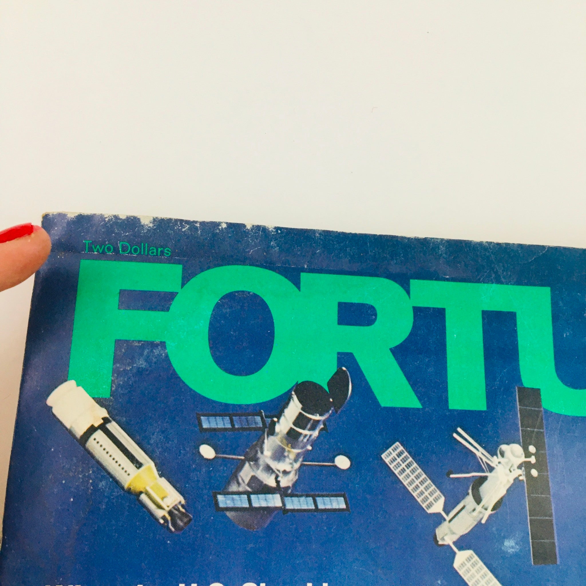 Fortune Magazine October 1977 title section displaying the prominent 'FORTUNE' branding against a background of space exploration imagery.