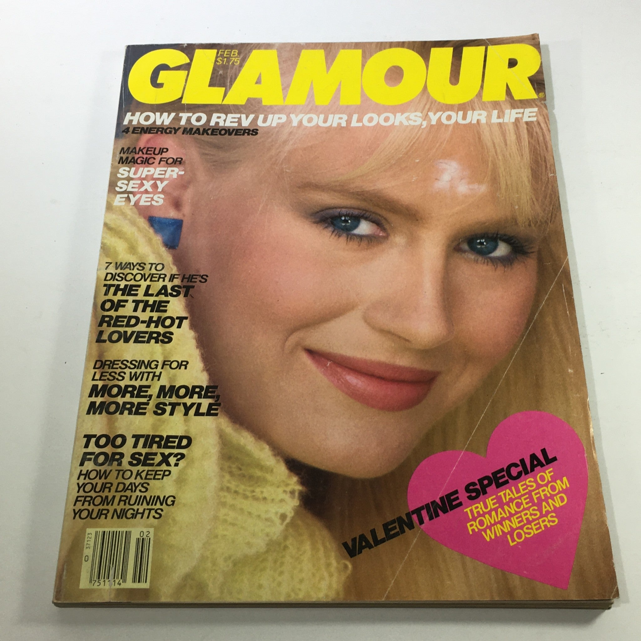 VTG Glamour Magazine: February 1983 - Bitten Knudsen No Label/Newsstand