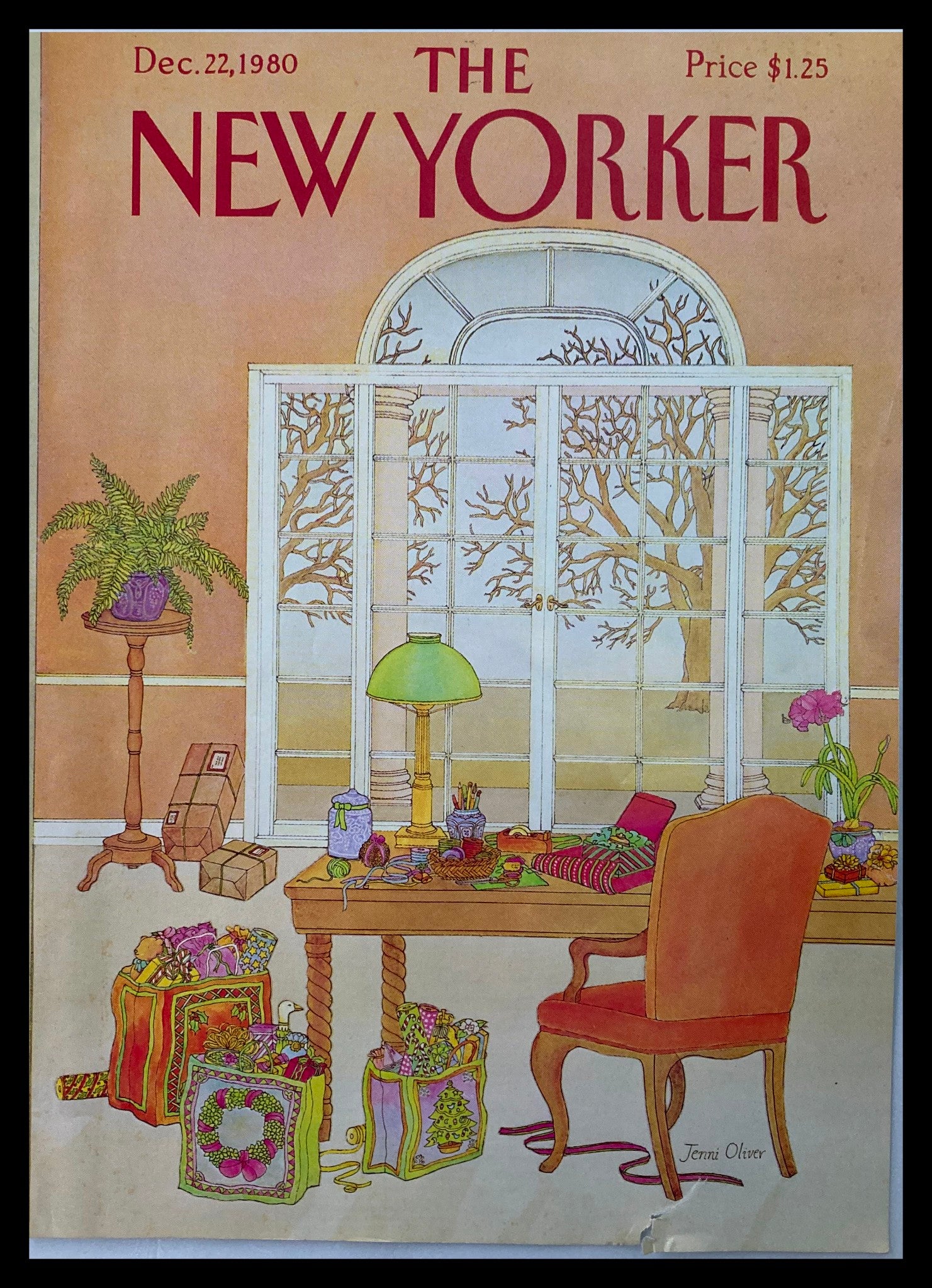 COVER ONLY The New Yorker December 22 1980 Ornaments by Jenni Oliver No Label