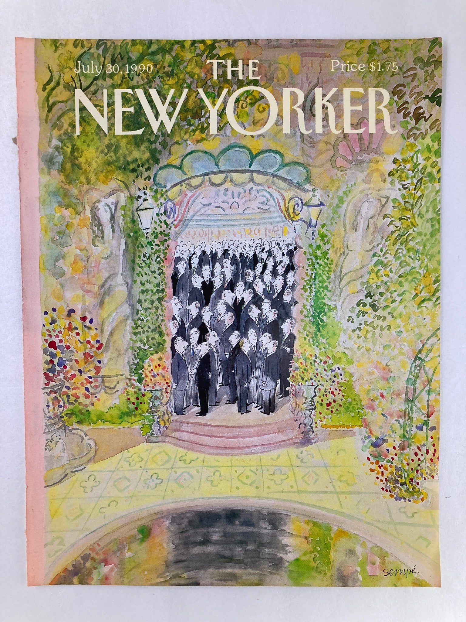 COVER ONLY The New Yorker July 30 1990 Business Meeting by J.J. Sempe No Label