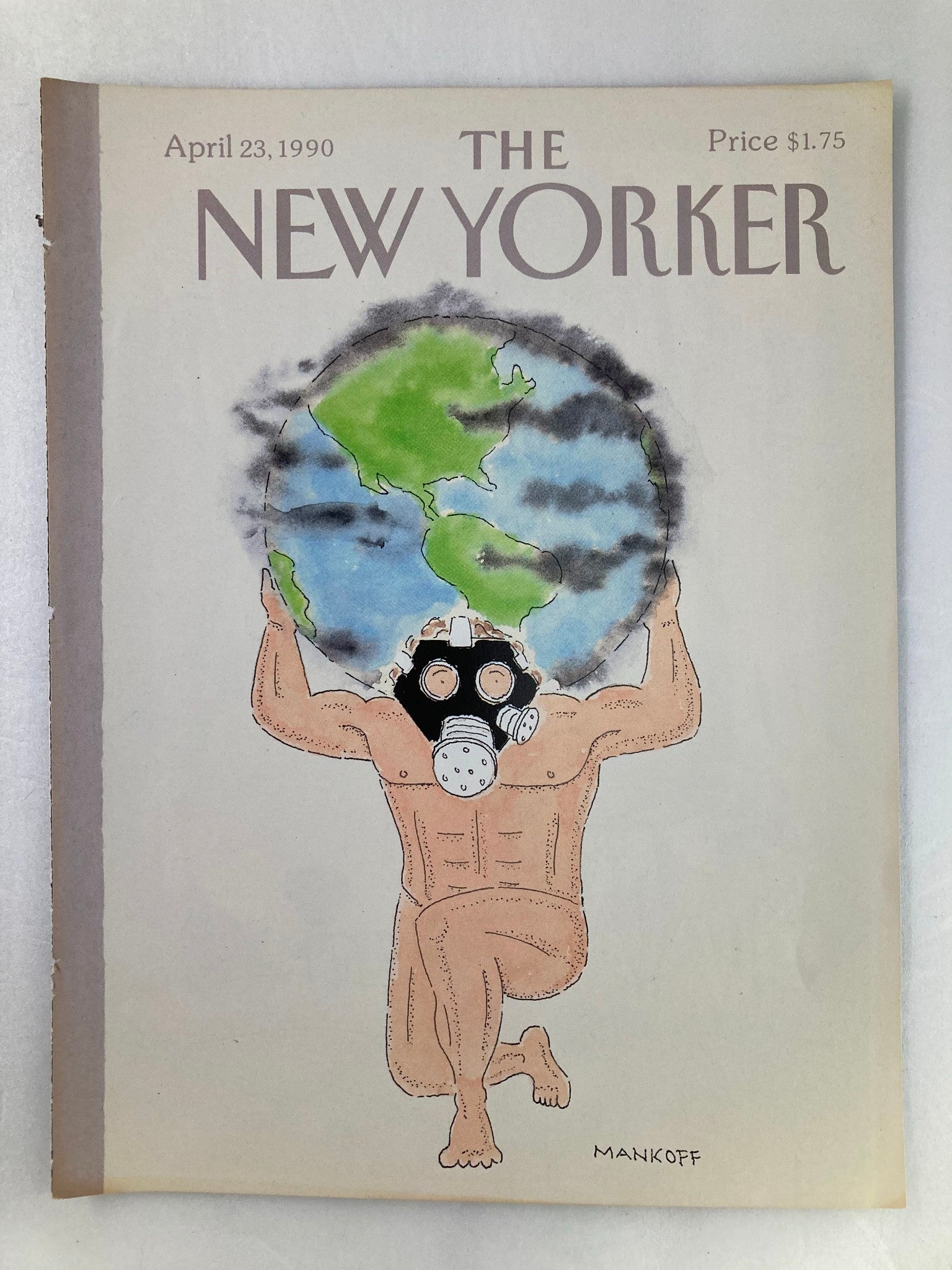 COVER ONLY The New Yorker April 23 1990 Earth Man by Robert Mankoff No Label