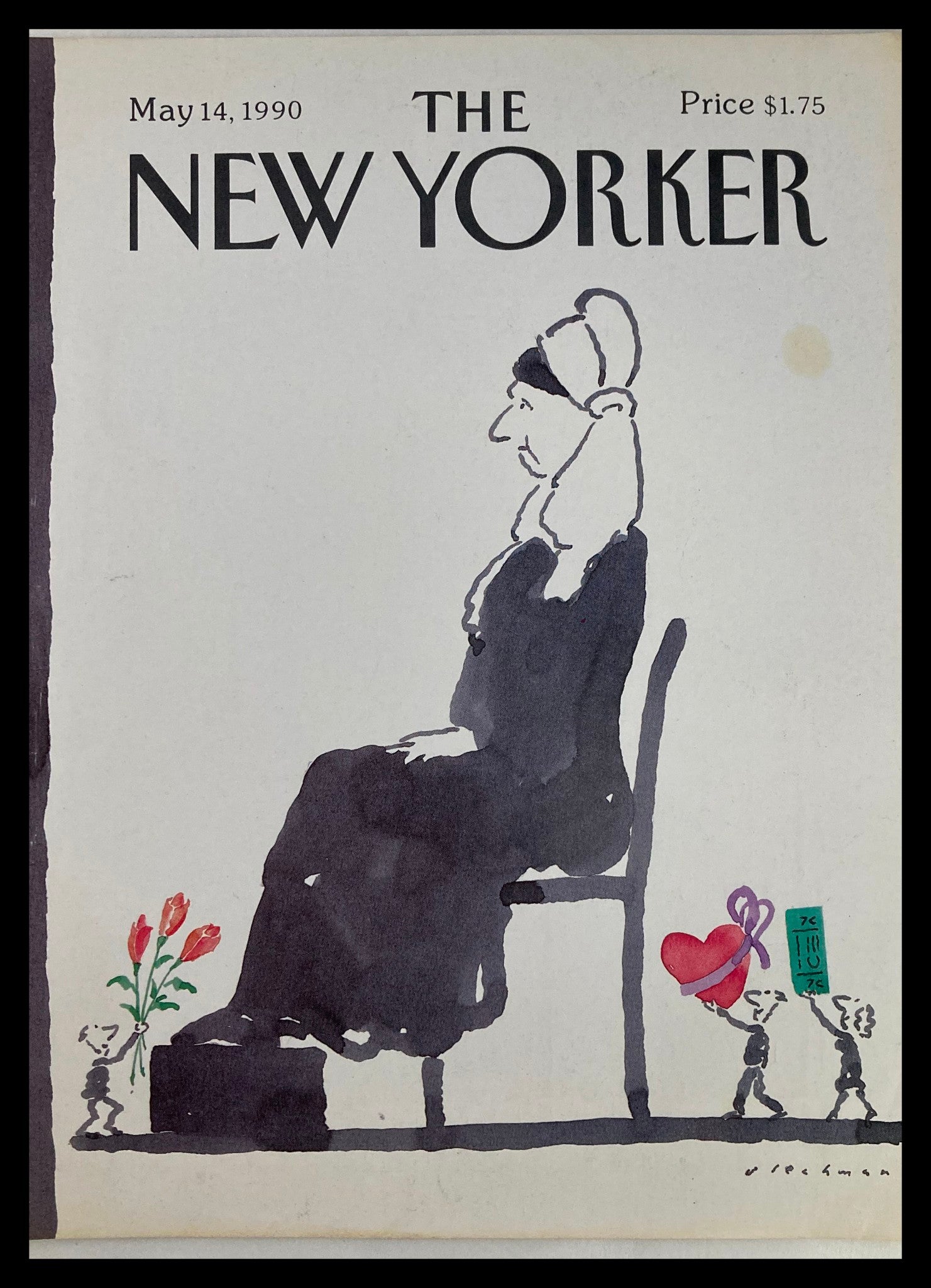 COVER ONLY The New Yorker May 14 1990 Mother's Day by R.O. Blechman No Label