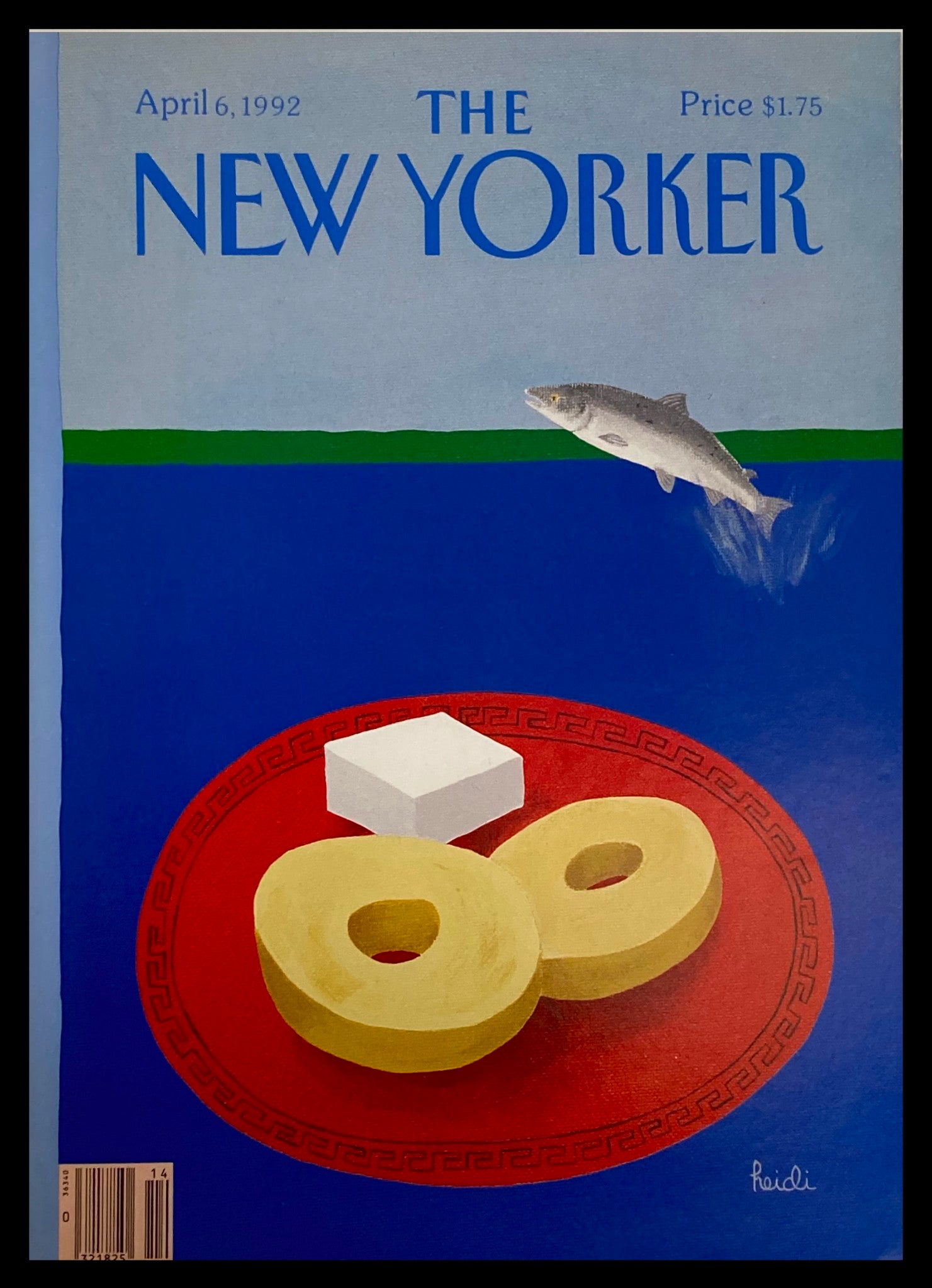 COVER ONLY The New Yorker April 6 1992 Tuna and Cheese by Heidi Gonnel No Label