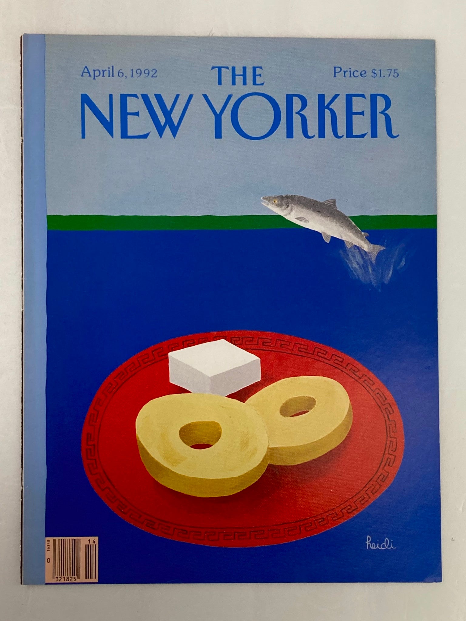 COVER ONLY The New Yorker April 6 1992 Tuna and Cheese by Heidi Gonnel No Label