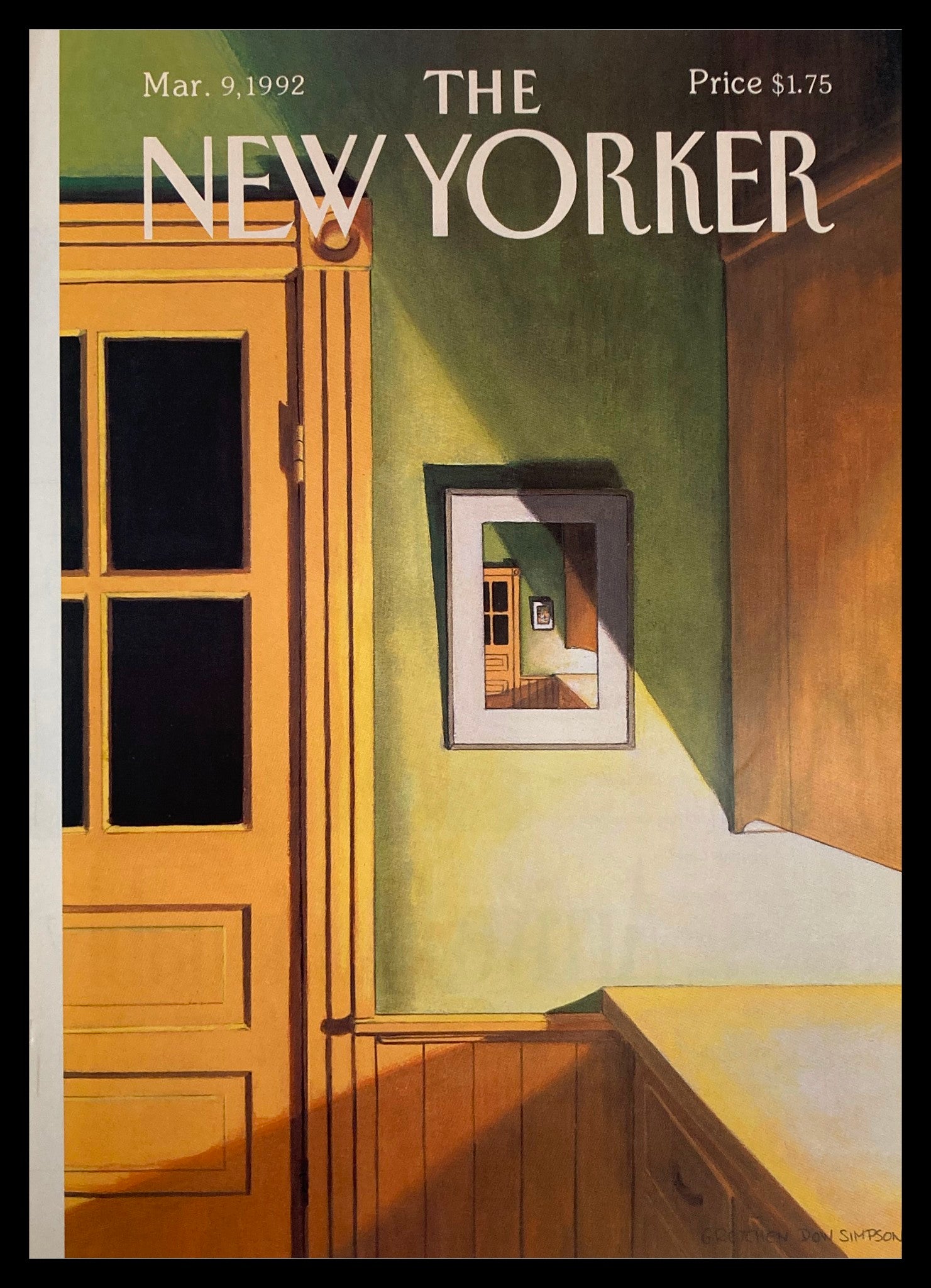 COVER ONLY The New Yorker March 9 1992 Walls by Gretchen Dow Simpson No Label