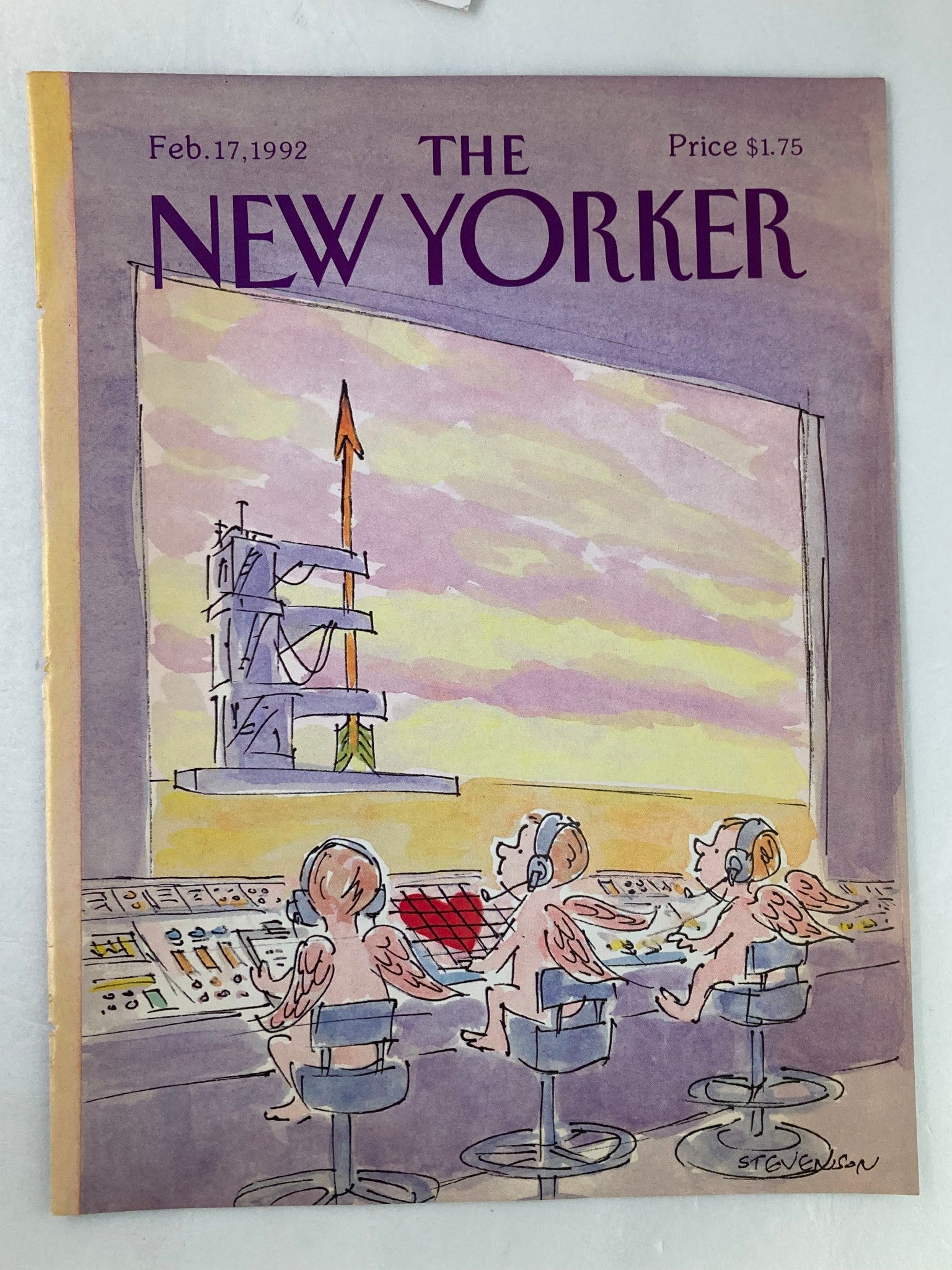 COVER ONLY The New Yorker February 17 1992 Cupid Launch by Stevenson No Label