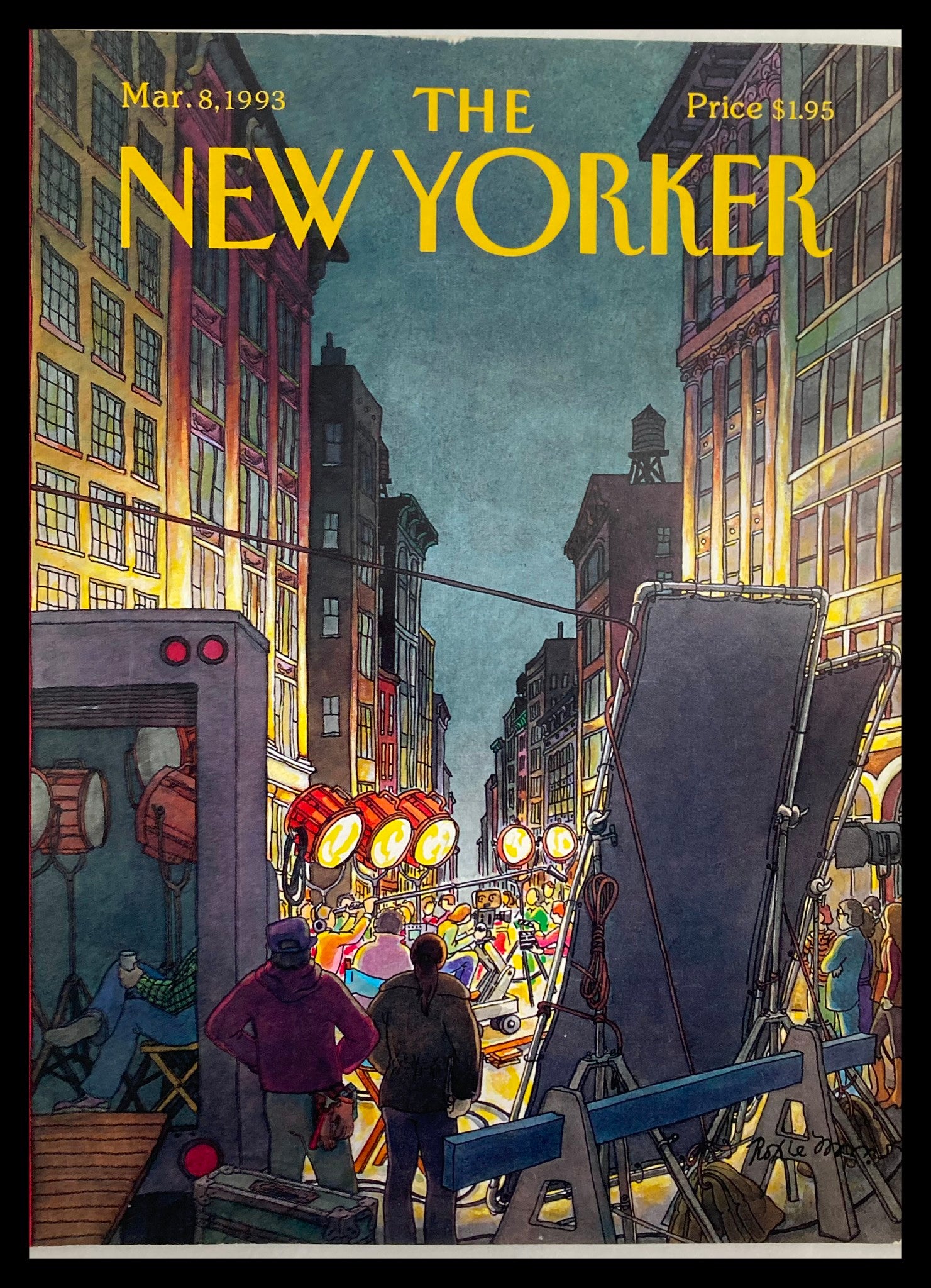 COVER ONLY The New Yorker March 8 1993 On Set by Roxie Munro No Label