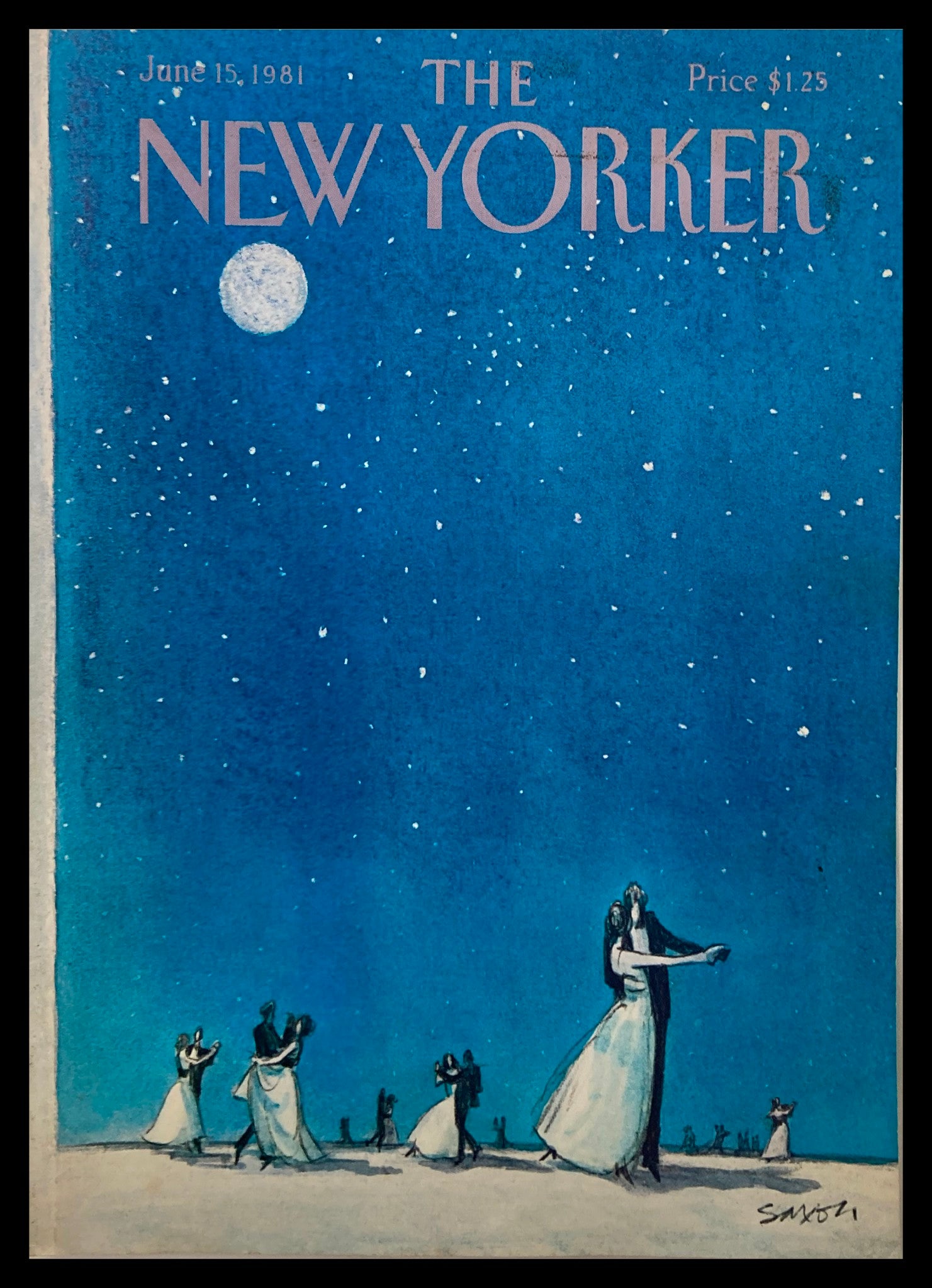 COVER ONLY The New Yorker June 15 1981 Dancing in Moonlight by Saxon No Label