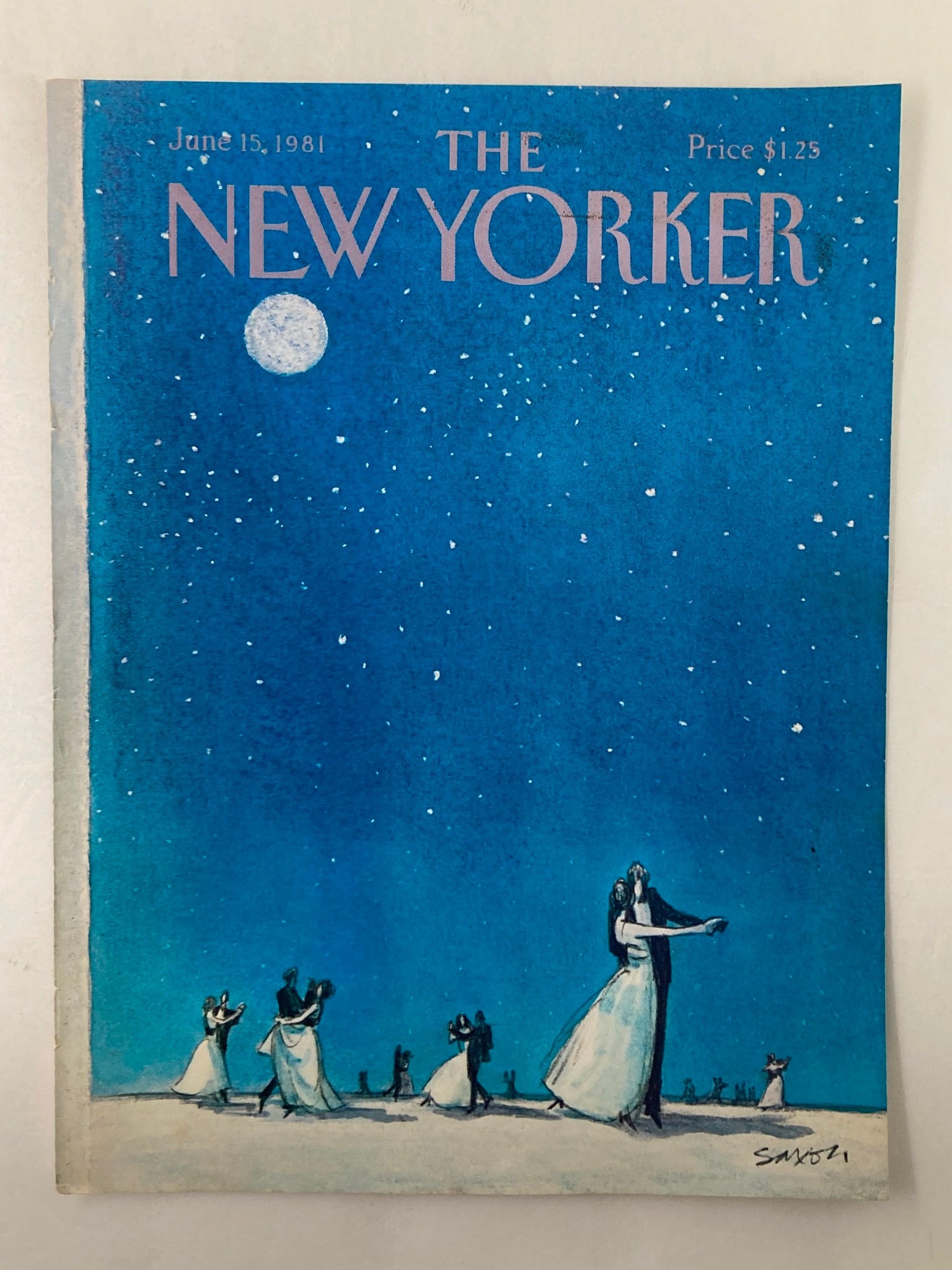 COVER ONLY The New Yorker June 15 1981 Dancing in Moonlight by Saxon No Label