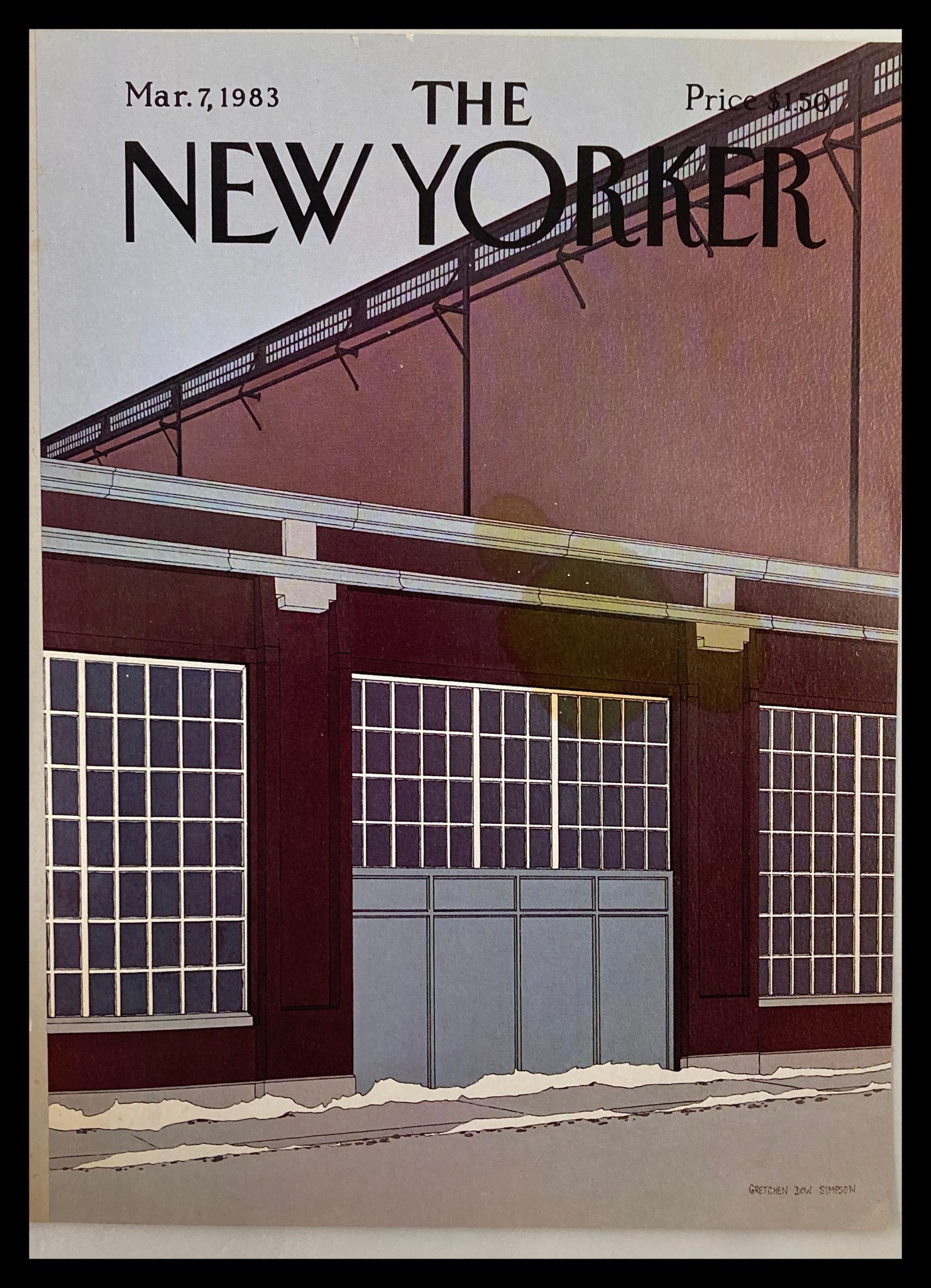 COVER ONLY The New Yorker March 7 1983 Barn Door by Gretchen Simpson No Label