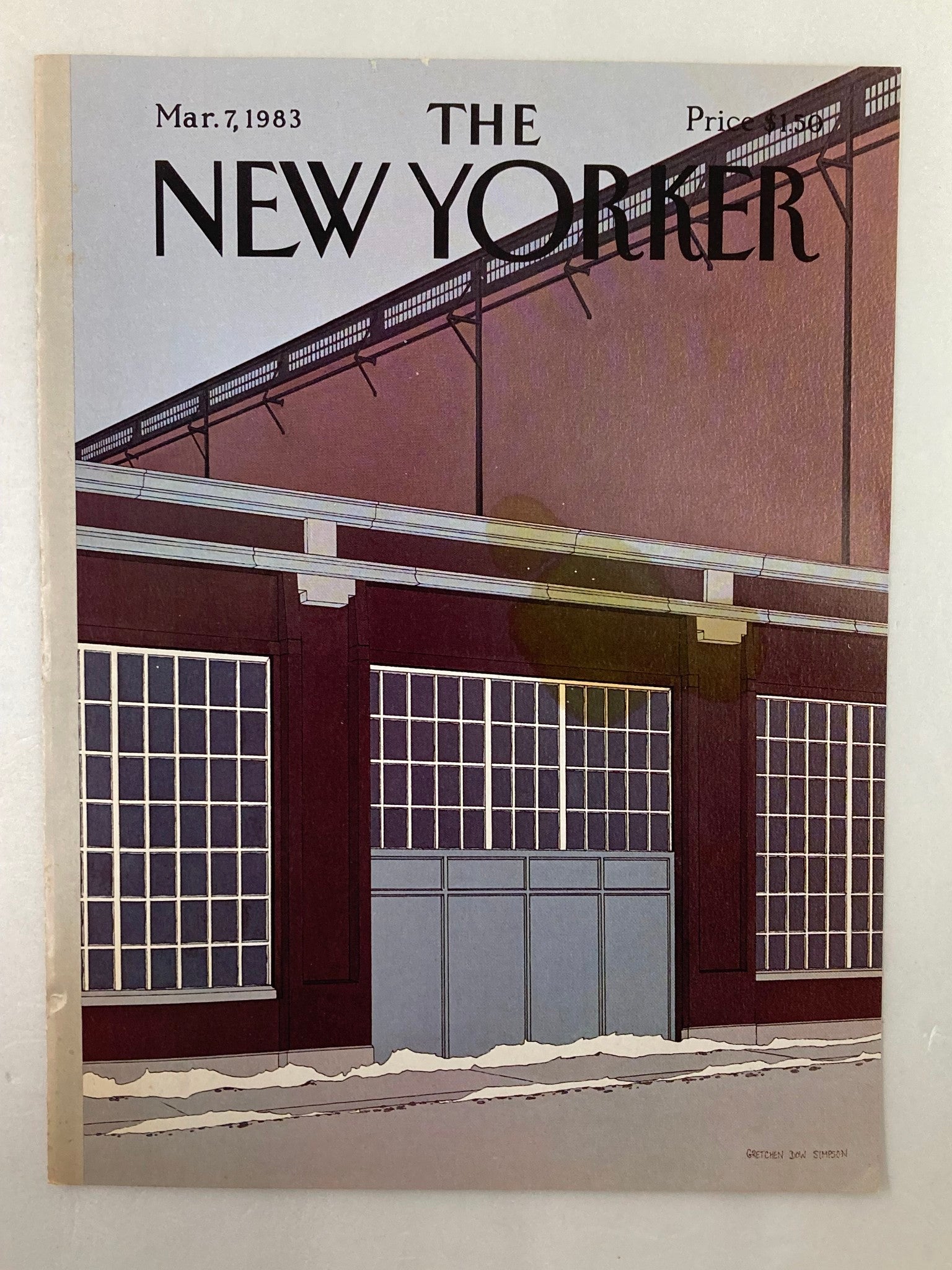 COVER ONLY The New Yorker March 7 1983 Barn Door by Gretchen Simpson No Label