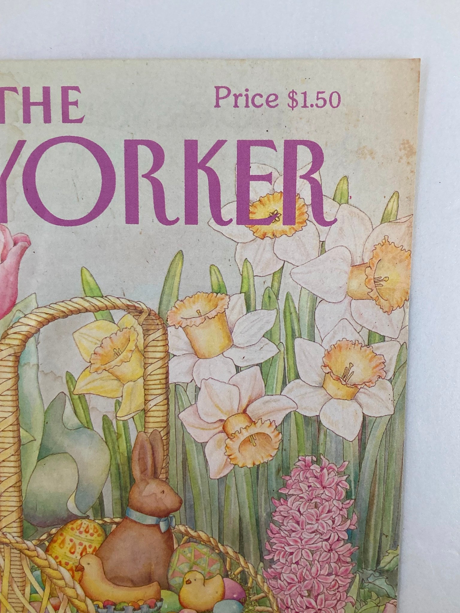 COVER ONLY The New Yorker April 23 1984 Easter Bunny by Jenni Oliver No Label