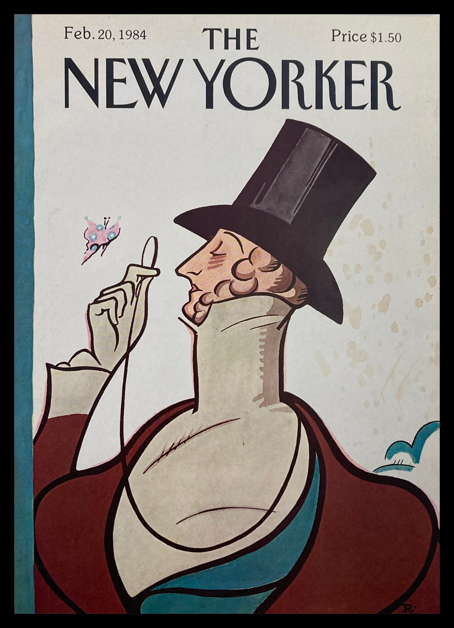 COVER ONLY The New Yorker February 20 1984 Game Master by Rea Irvin No Label