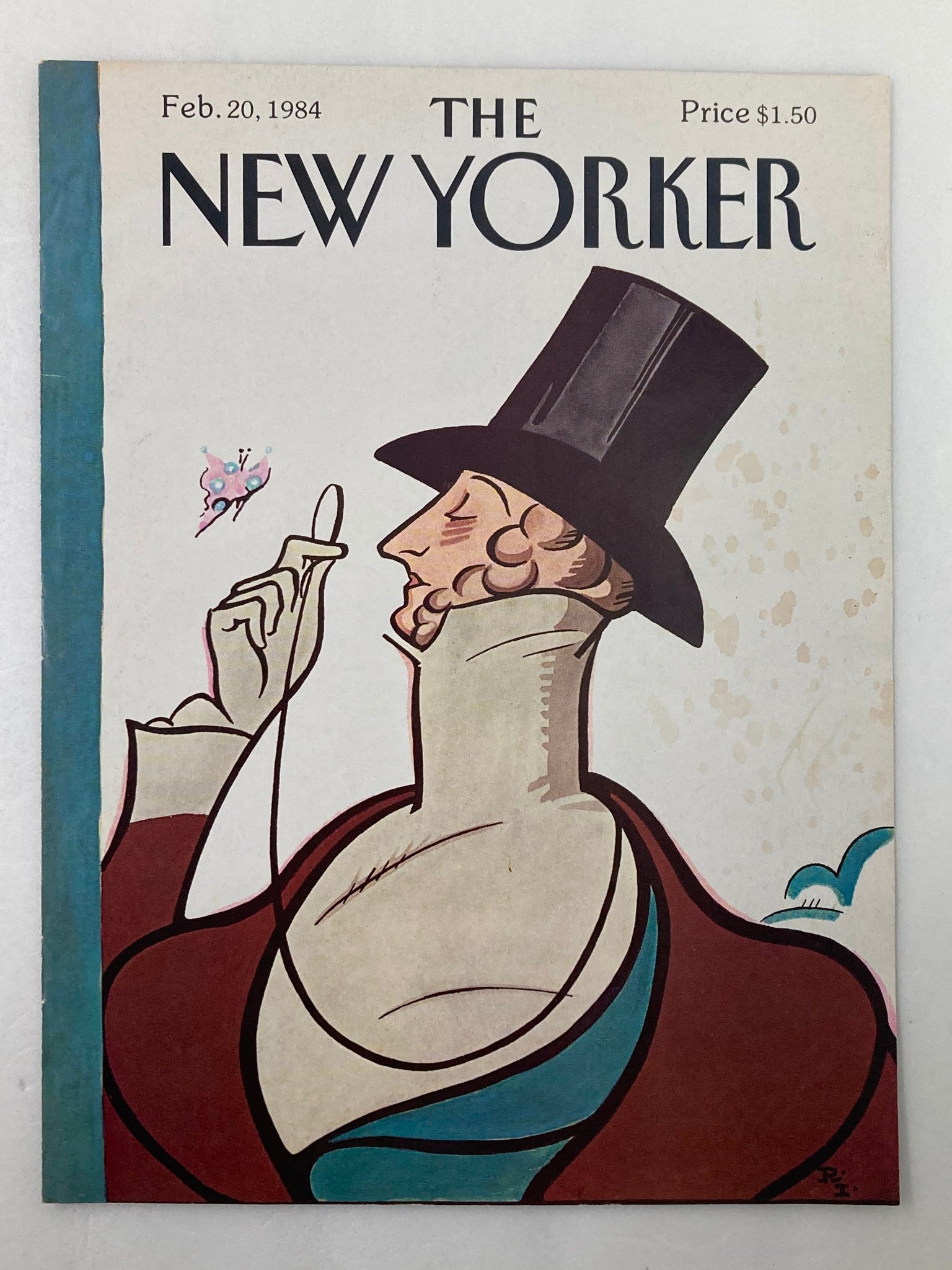 COVER ONLY The New Yorker February 20 1984 Game Master by Rea Irvin No Label