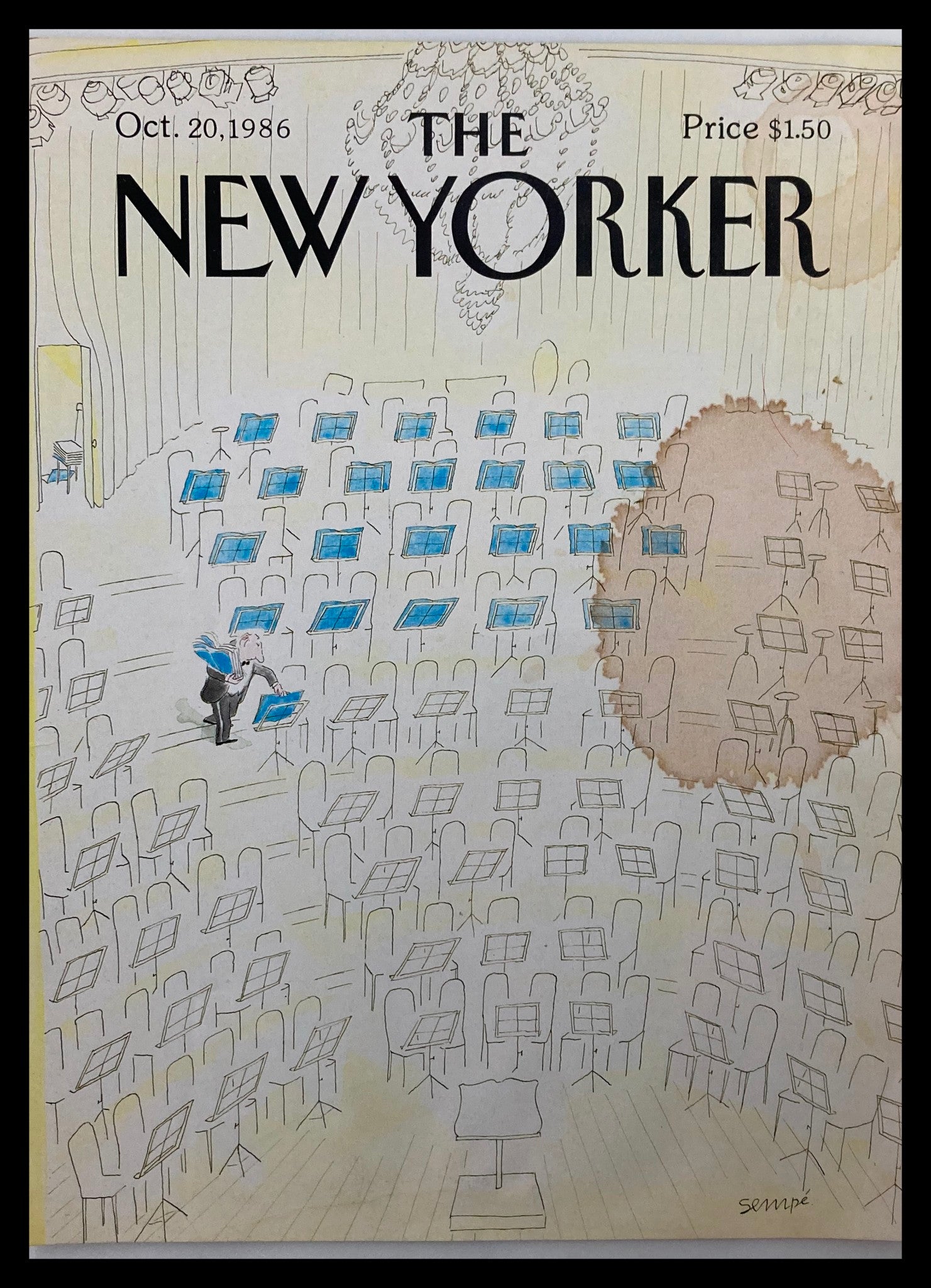 COVER ONLY The New Yorker October 20 1986 Starting Now by J. J. Sempe No Label