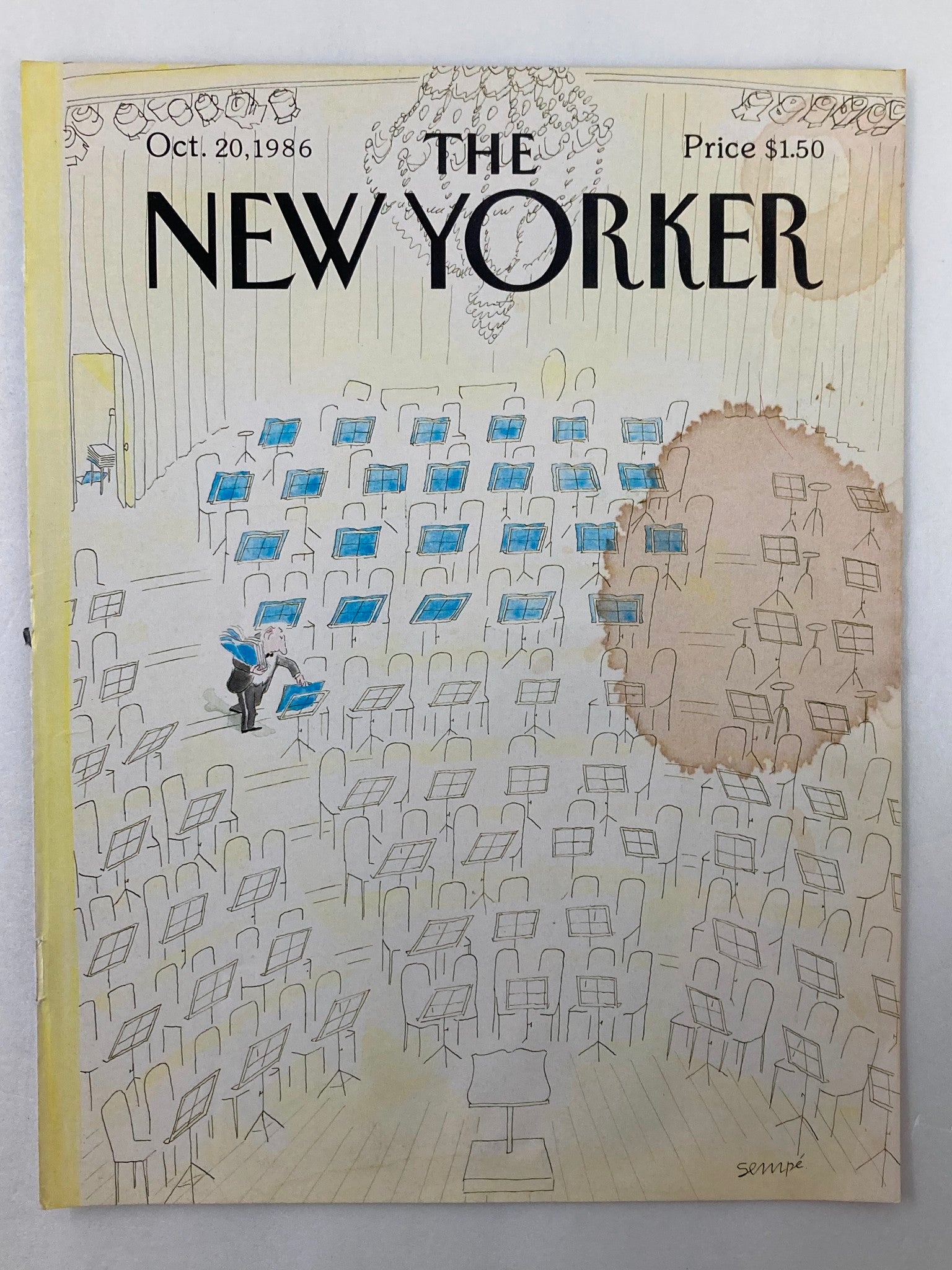 COVER ONLY The New Yorker October 20 1986 Starting Now by J. J. Sempe No Label