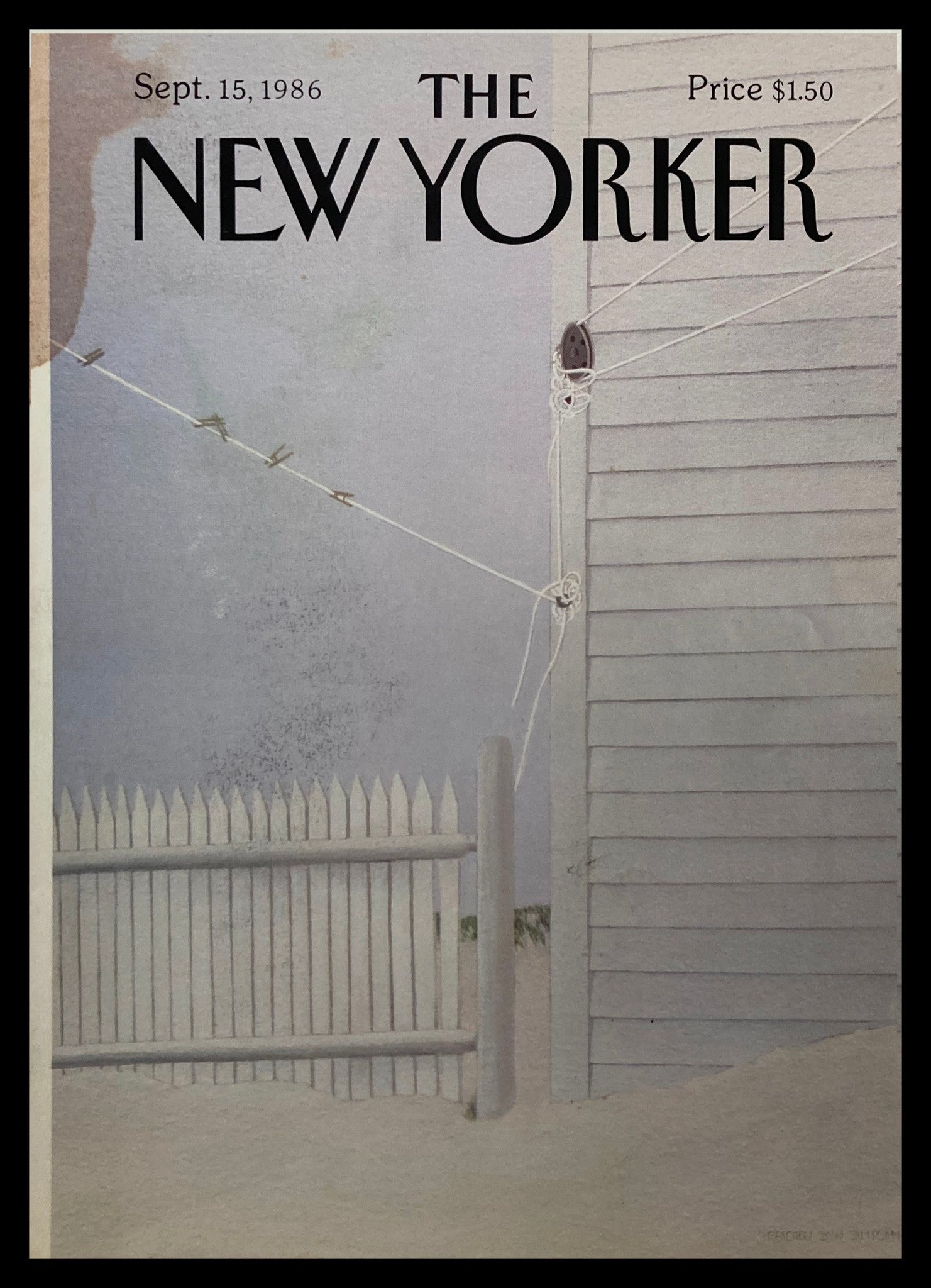 COVER ONLY The New Yorker September 15 1986 Snowy Day by G. D. Simpson No Label