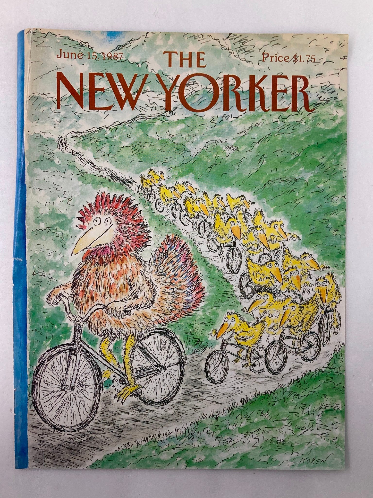 COVER ONLY The New Yorker June 15 1987 Follow Me by Edward Koren No Label