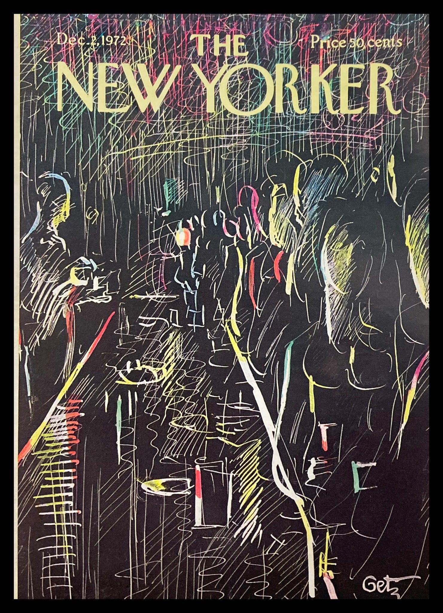 COVER ONLY The New Yorker December 2 1972 Night Life by Arthur Getz No Label