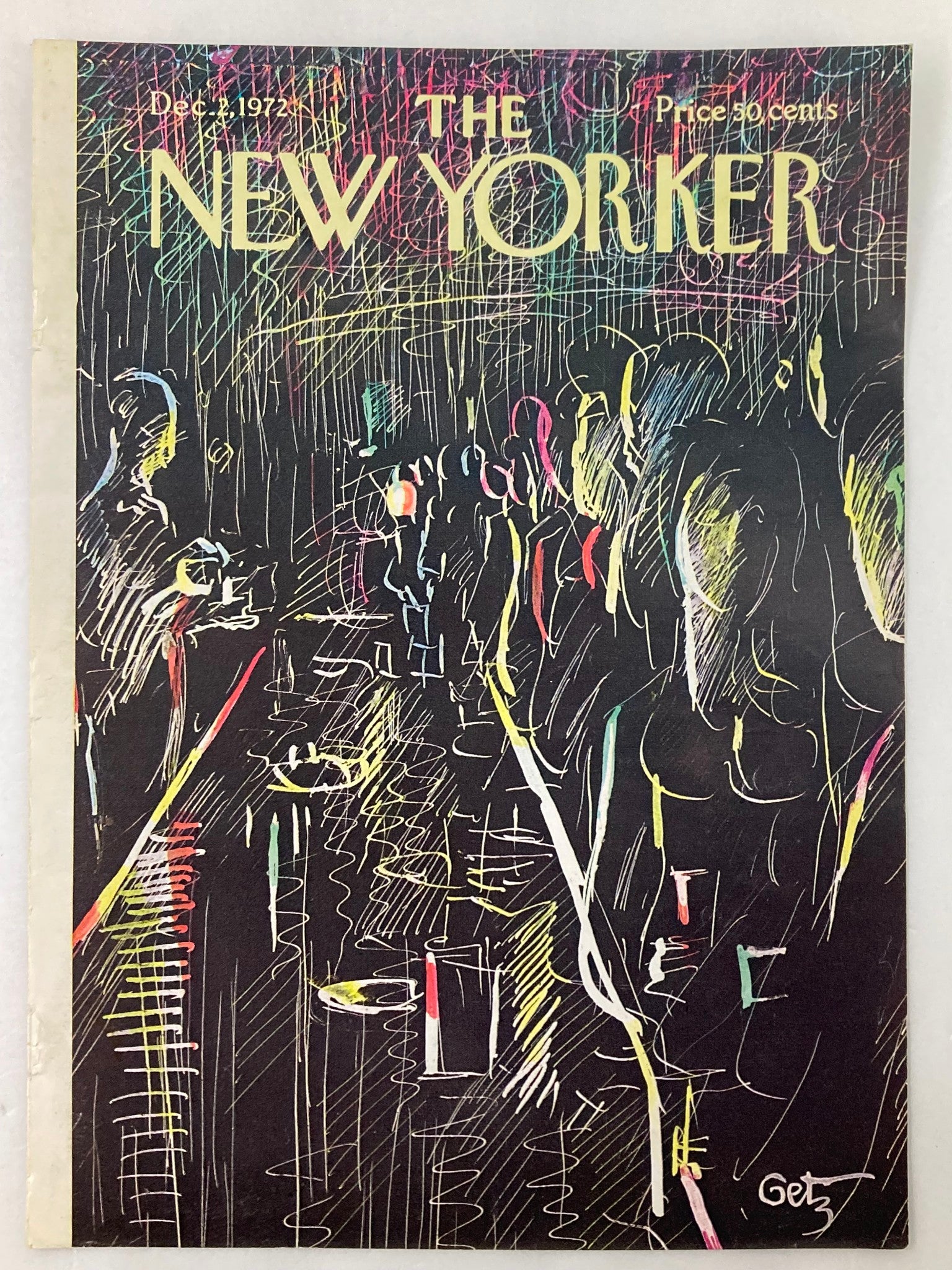 COVER ONLY The New Yorker December 2 1972 Night Life by Arthur Getz No Label