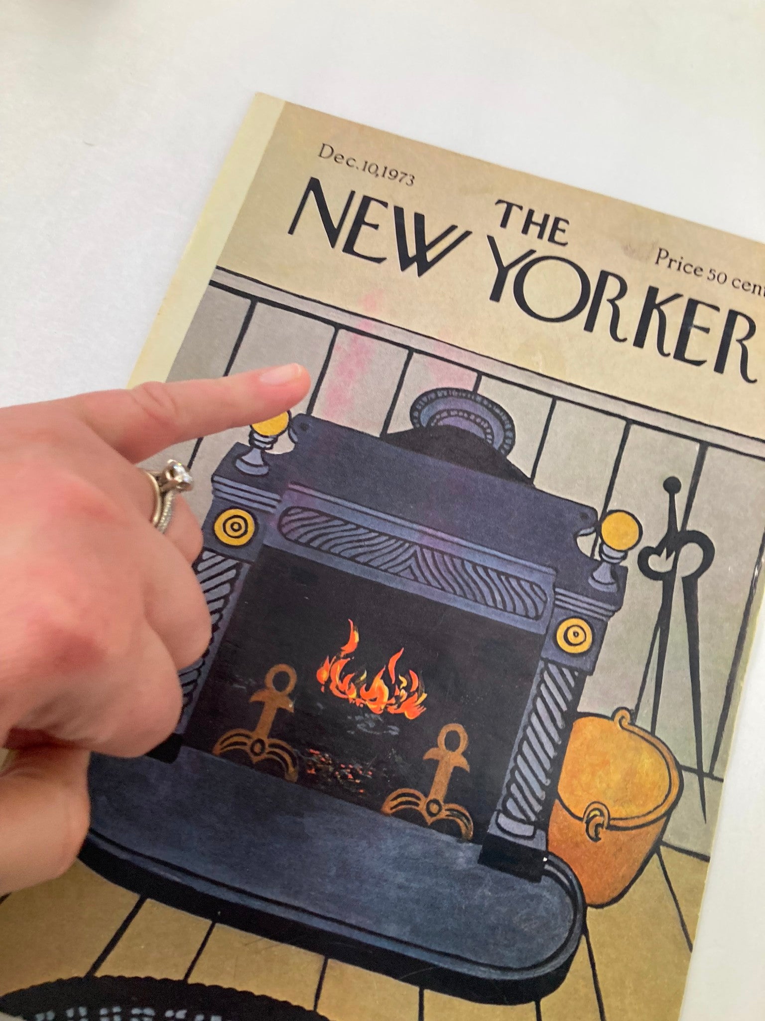 COVER ONLY The New Yorker December 10 1973 Fireplace by Charles Martin No Label