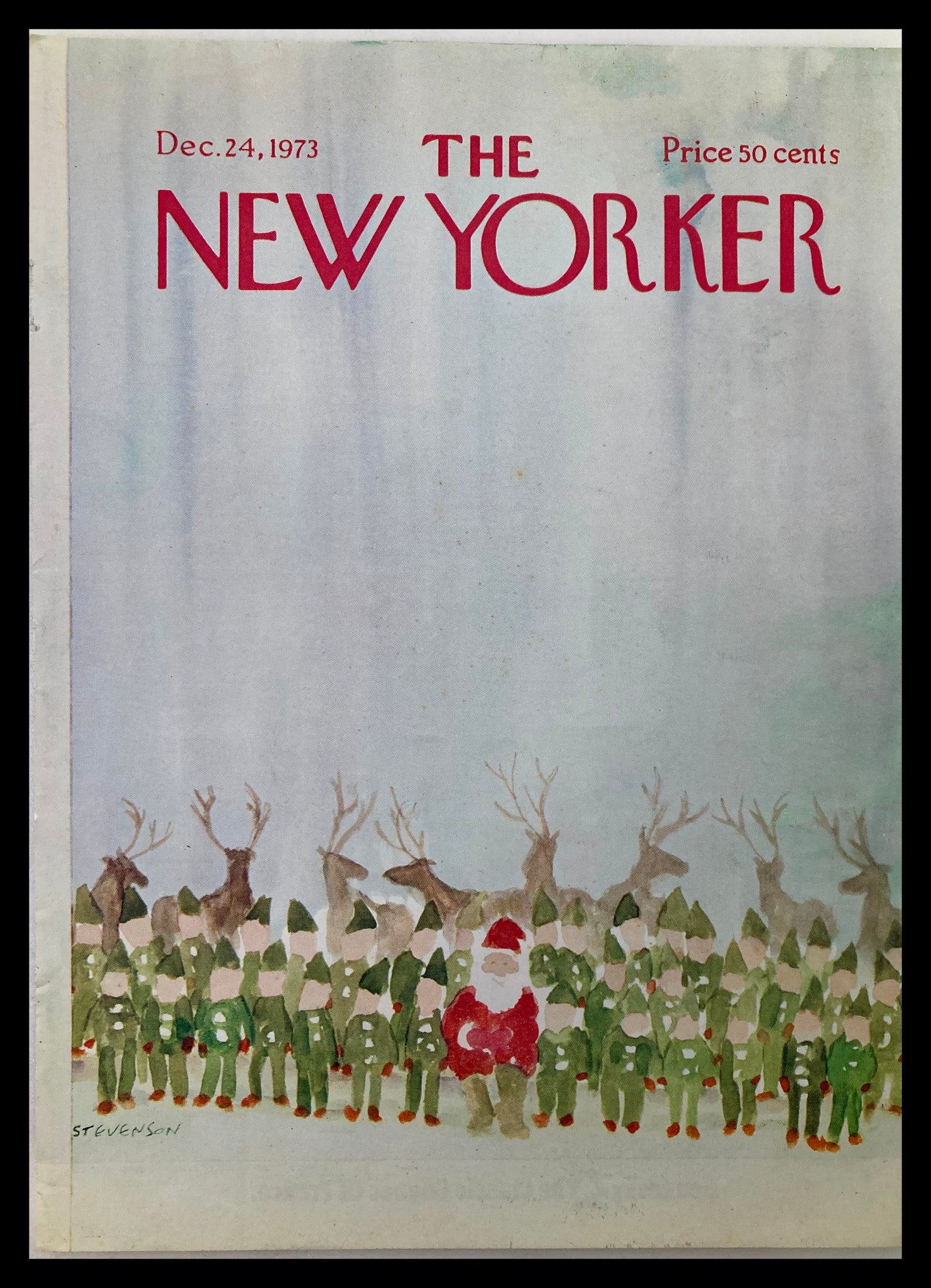 COVER ONLY The New Yorker December 24 1973 Santa Claus Gang by James S. No Label