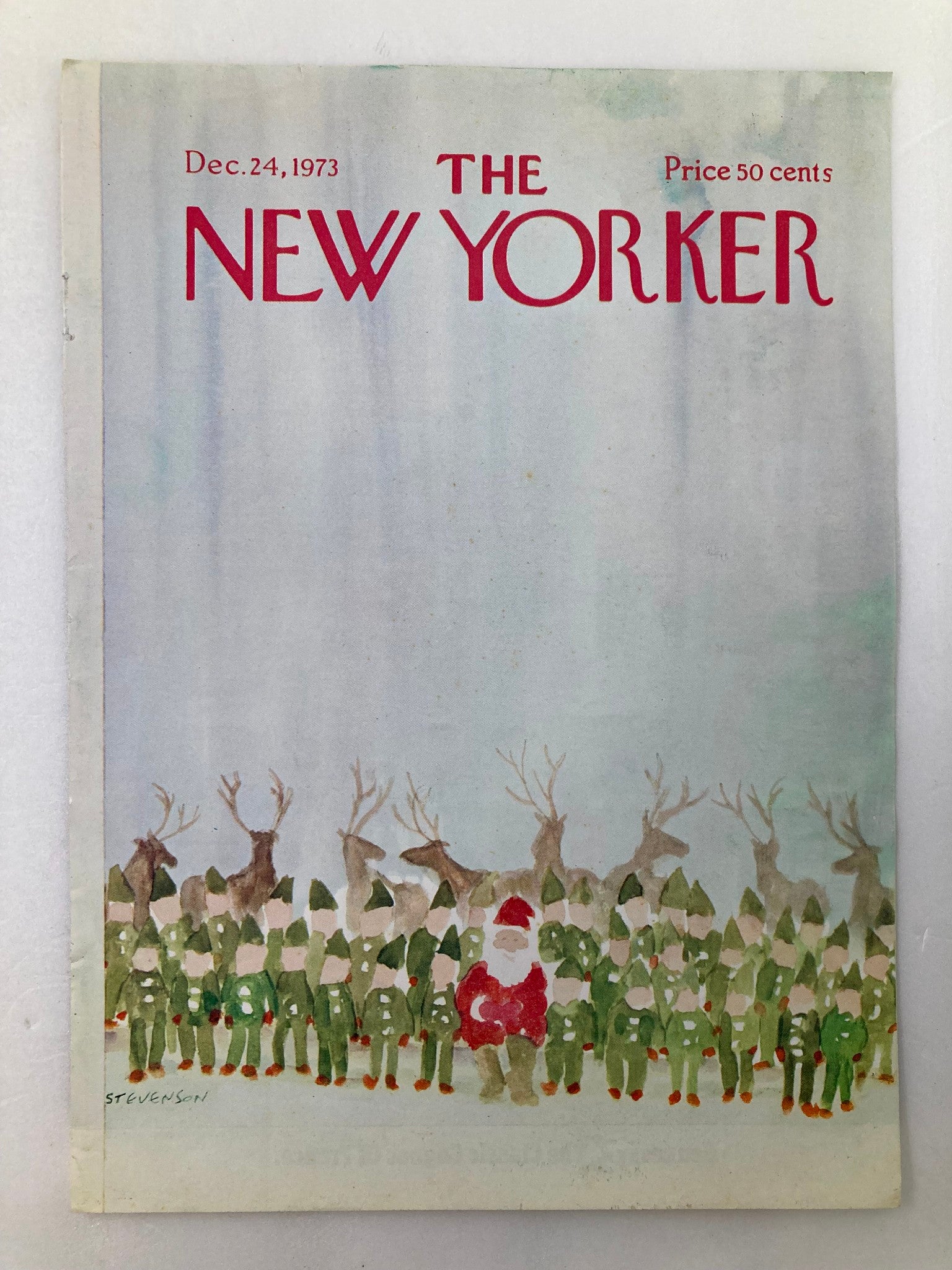 COVER ONLY The New Yorker December 24 1973 Santa Claus Gang by James S. No Label