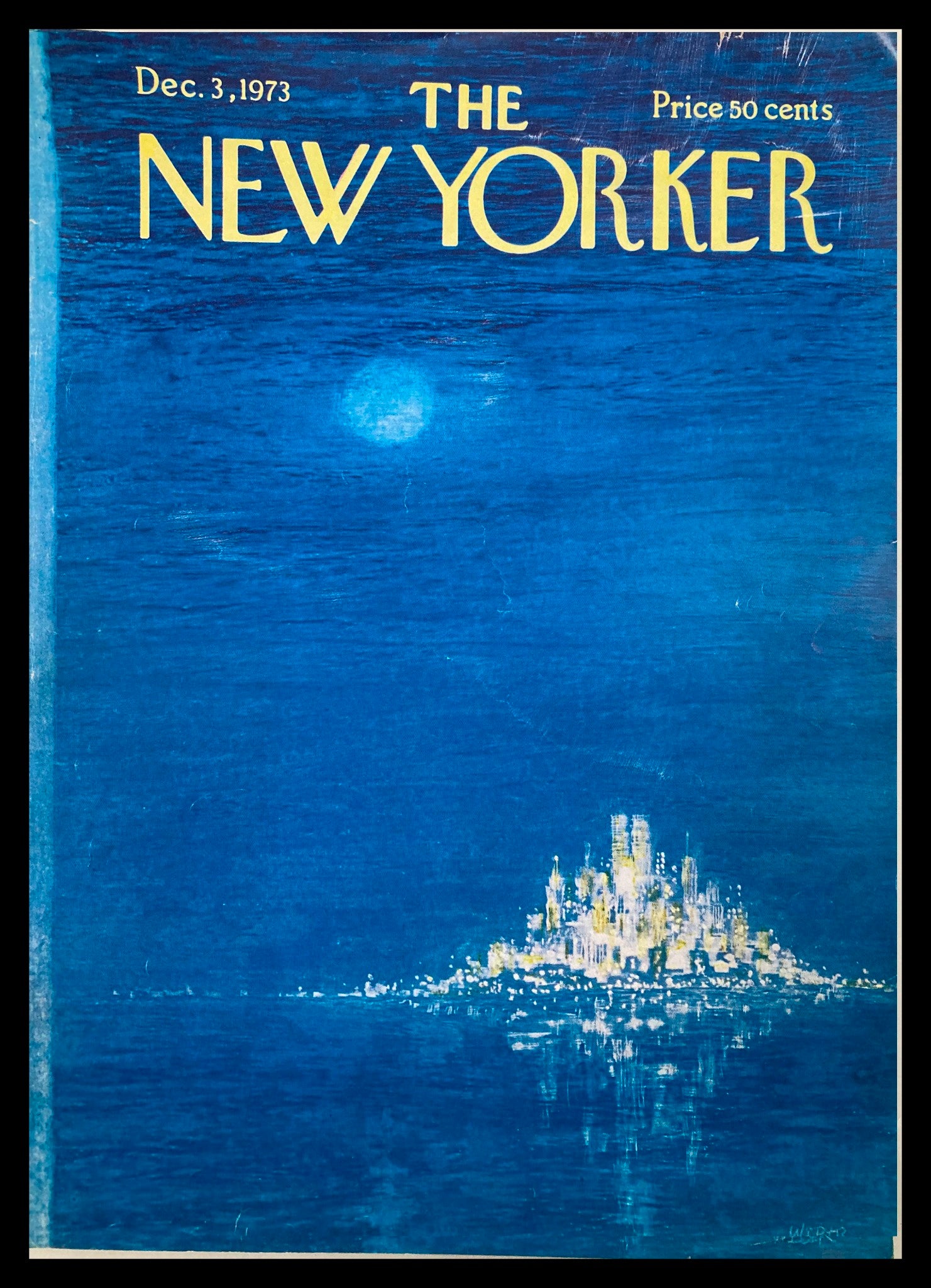 COVER ONLY The New Yorker December 3 1973 Midnight Blue by Robert Weber No Label