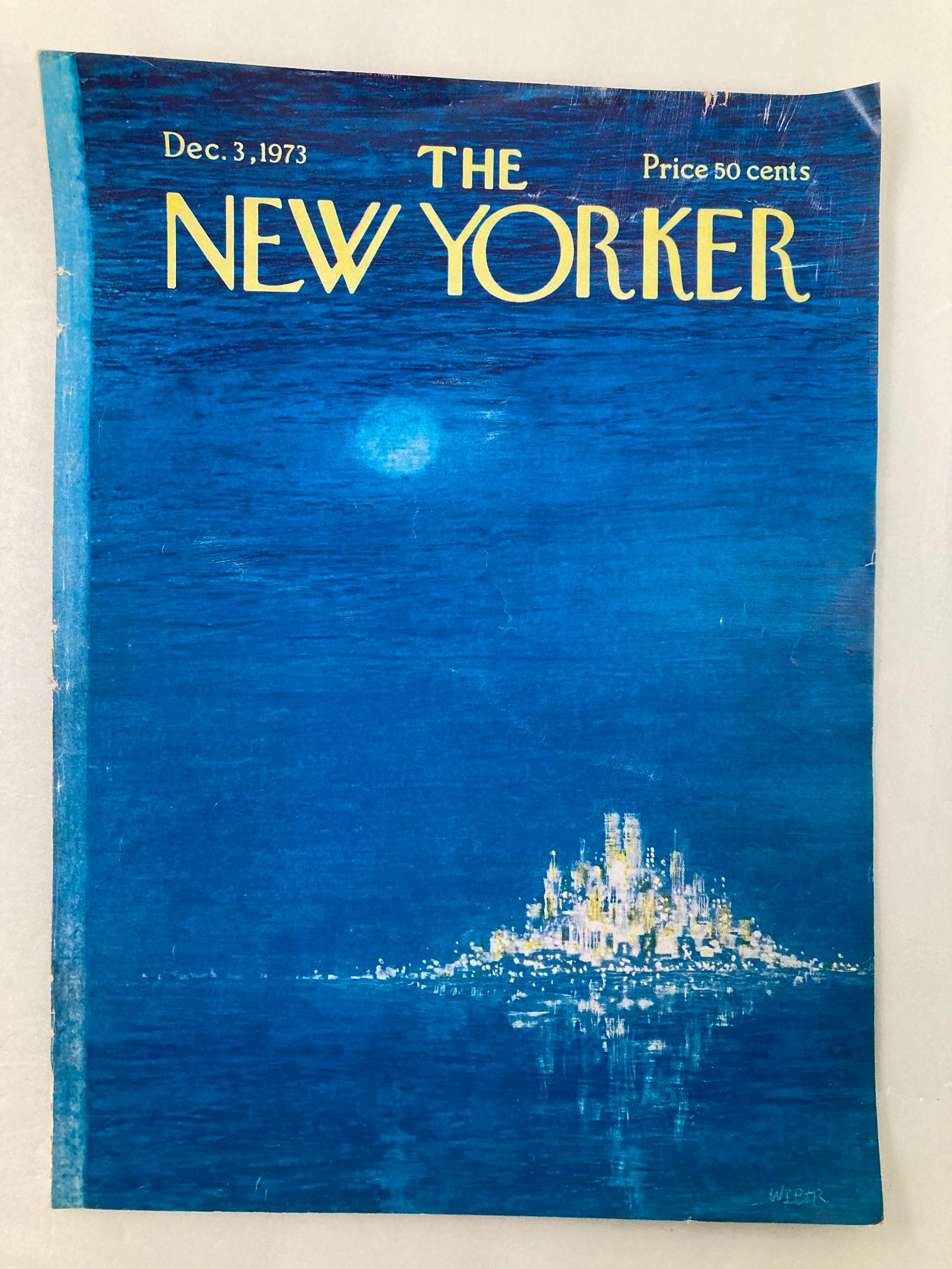 COVER ONLY The New Yorker December 3 1973 Midnight Blue by Robert Weber No Label