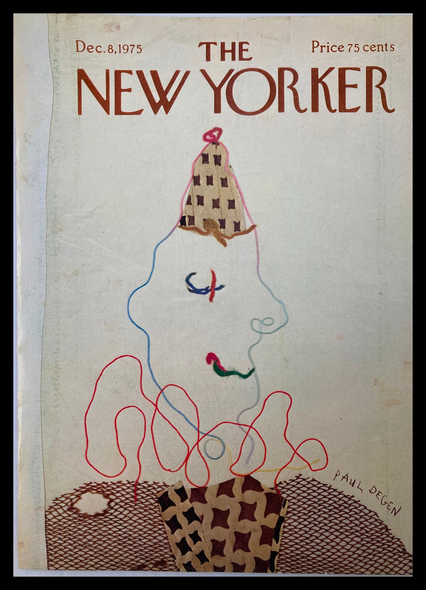 COVER ONLY The New Yorker December 8 1975 Threadman by Paul Degen No Label