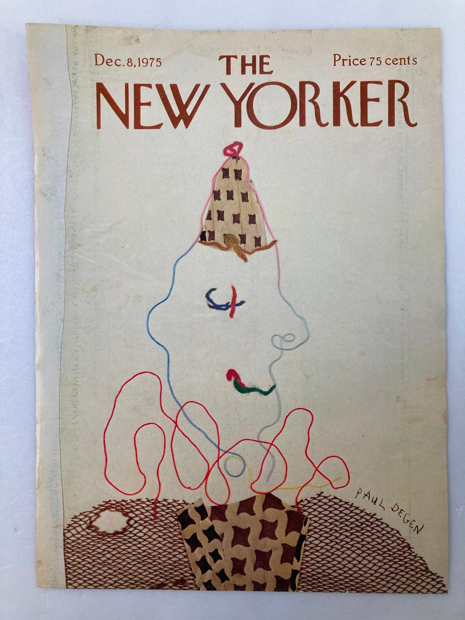 COVER ONLY The New Yorker December 8 1975 Threadman by Paul Degen No Label