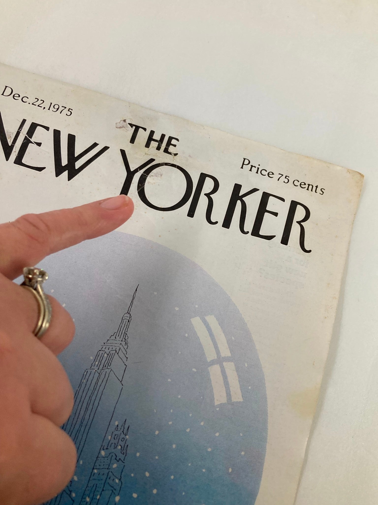 COVER ONLY The New Yorker December 22 1975 Snowglobe by R.O. Blechman No Label