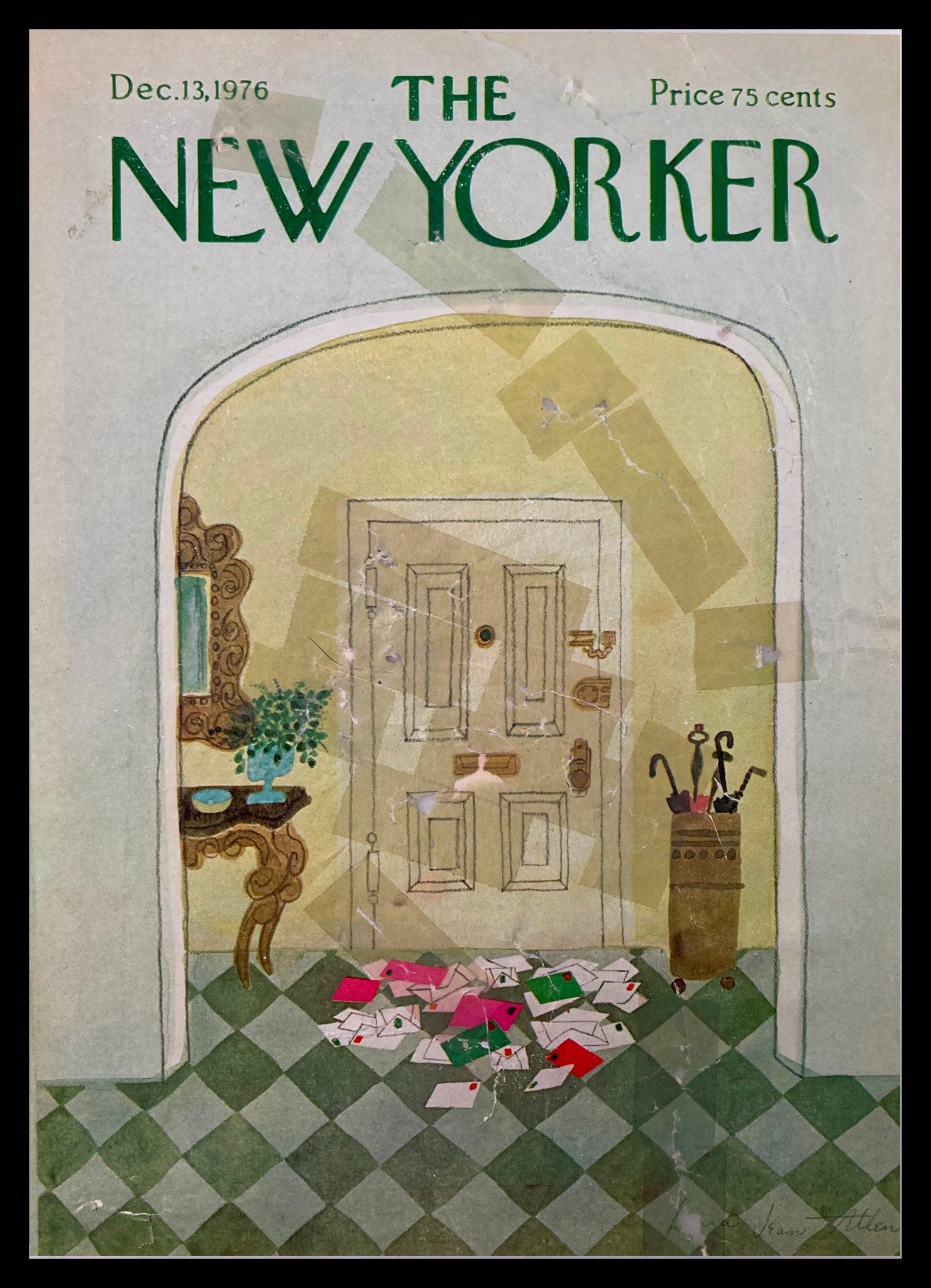 COVER ONLY The New Yorker December 13 1976 Full of Mail by Laura Jean No Label