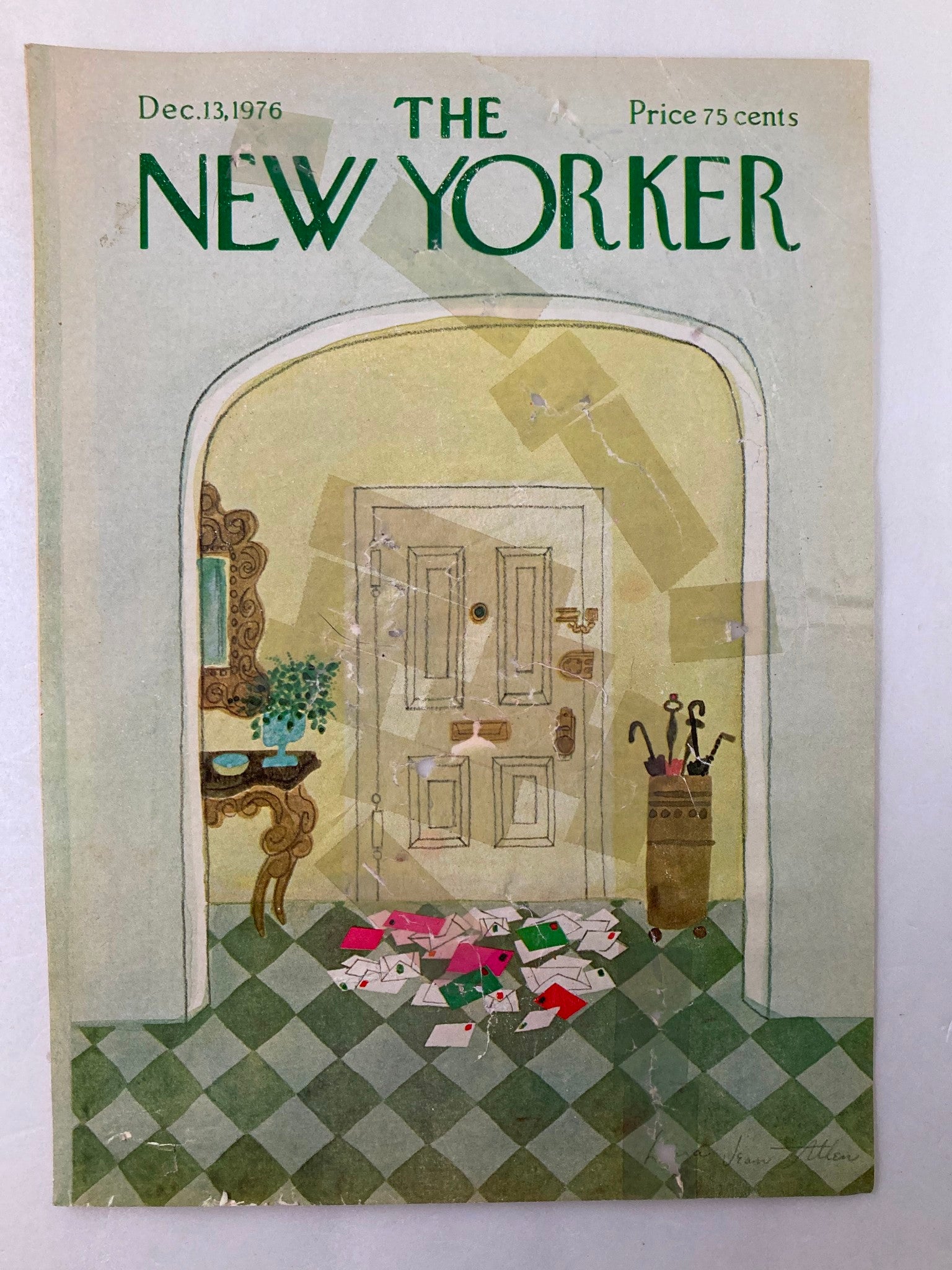 COVER ONLY The New Yorker December 13 1976 Full of Mail by Laura Jean No Label