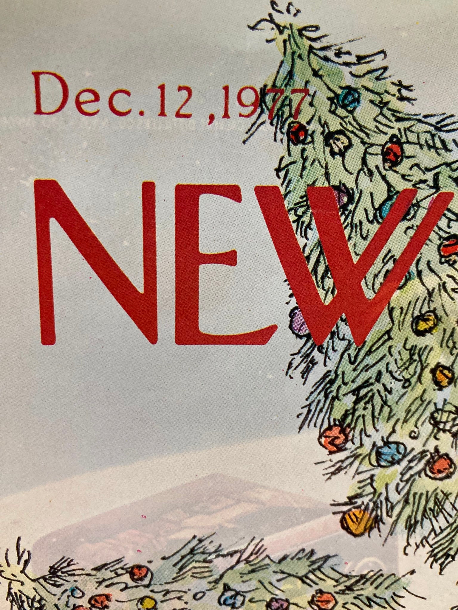 COVER ONLY The New Yorker December 12 1977 Own Trees by Edward Koren No Label