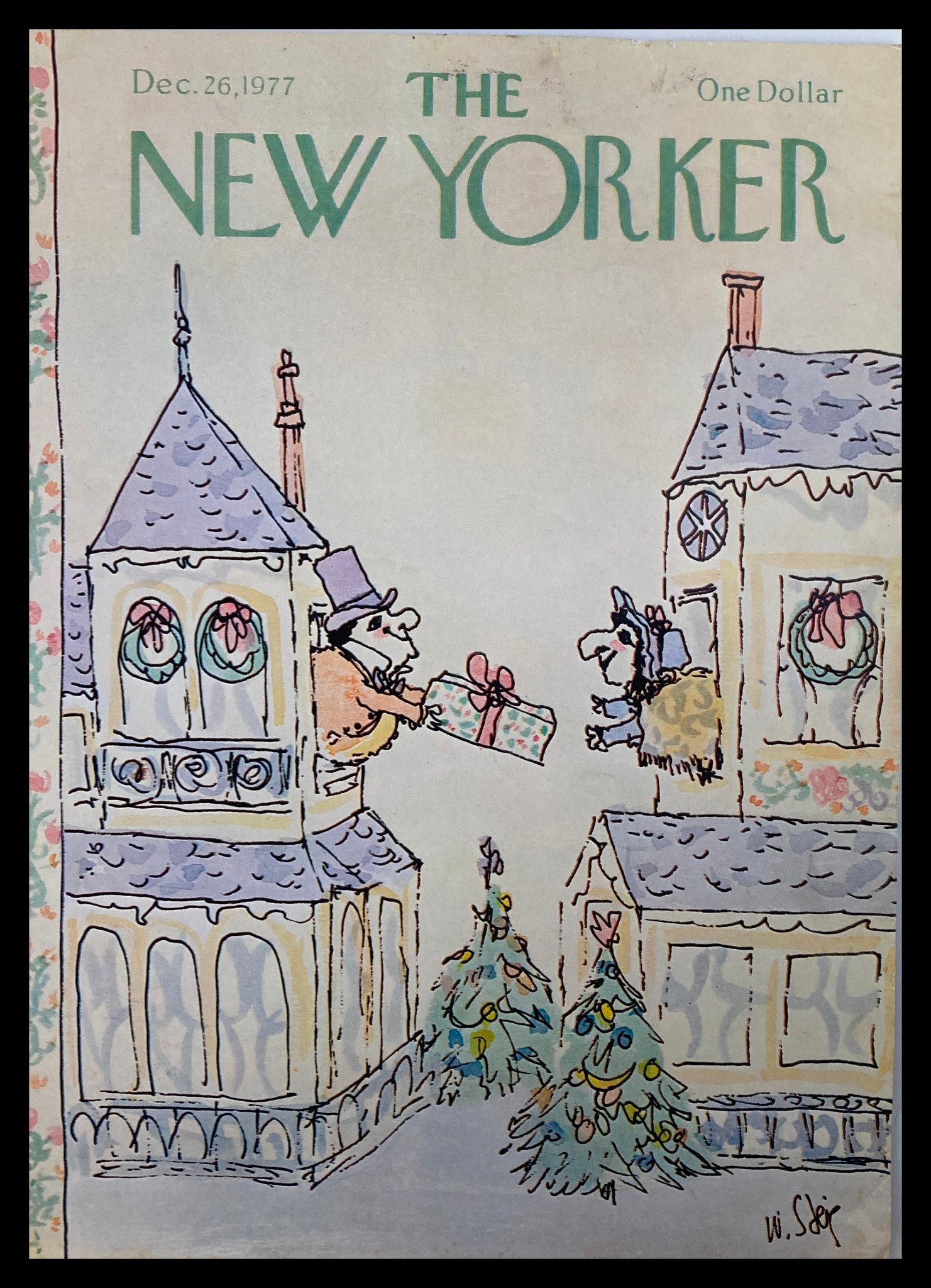 COVER ONLY The New Yorker December 26 1977 For You by William Steig No Label