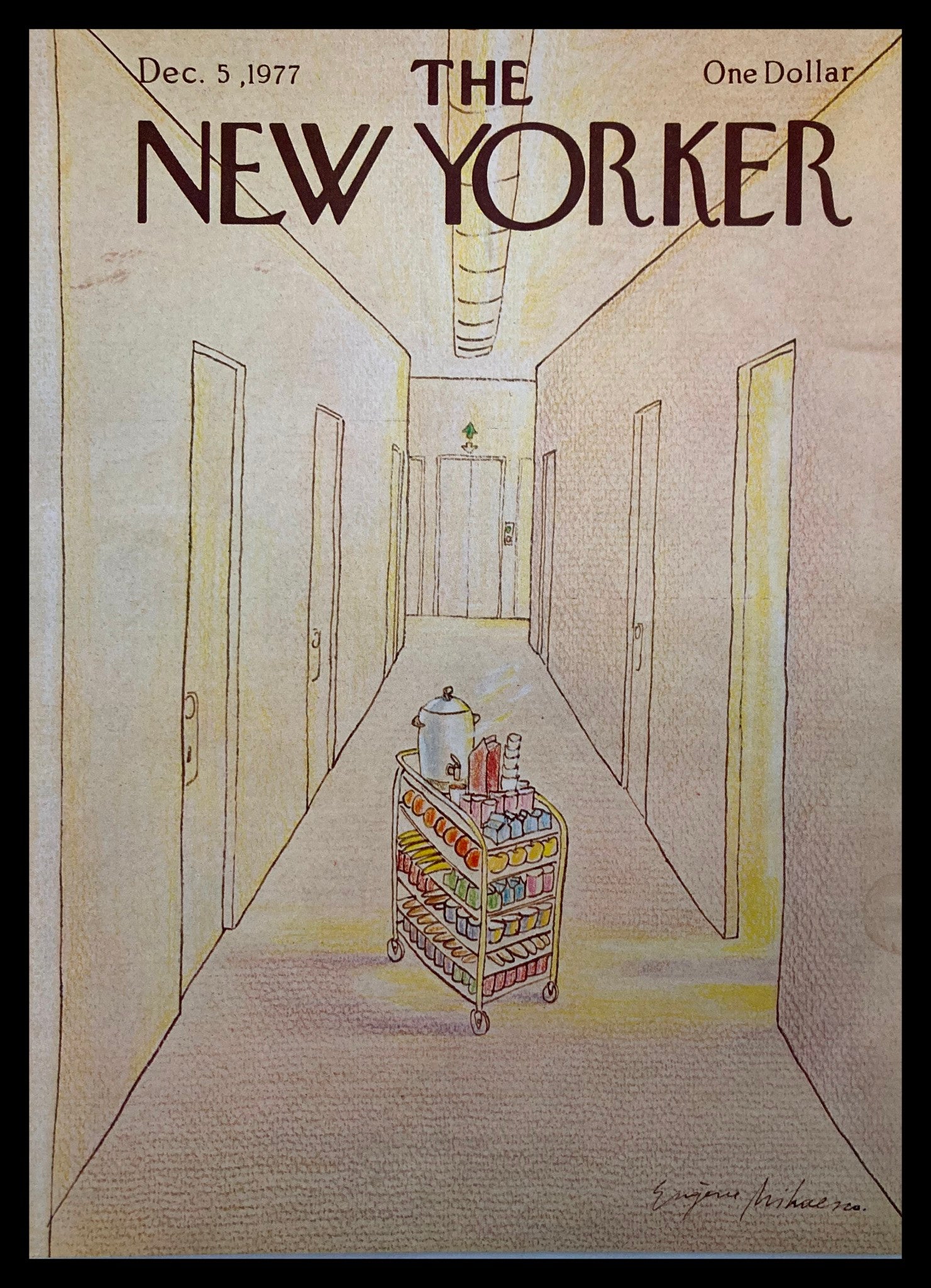 COVER ONLY The New Yorker December 5 1977 Room Service by E. Mihaesco No Label