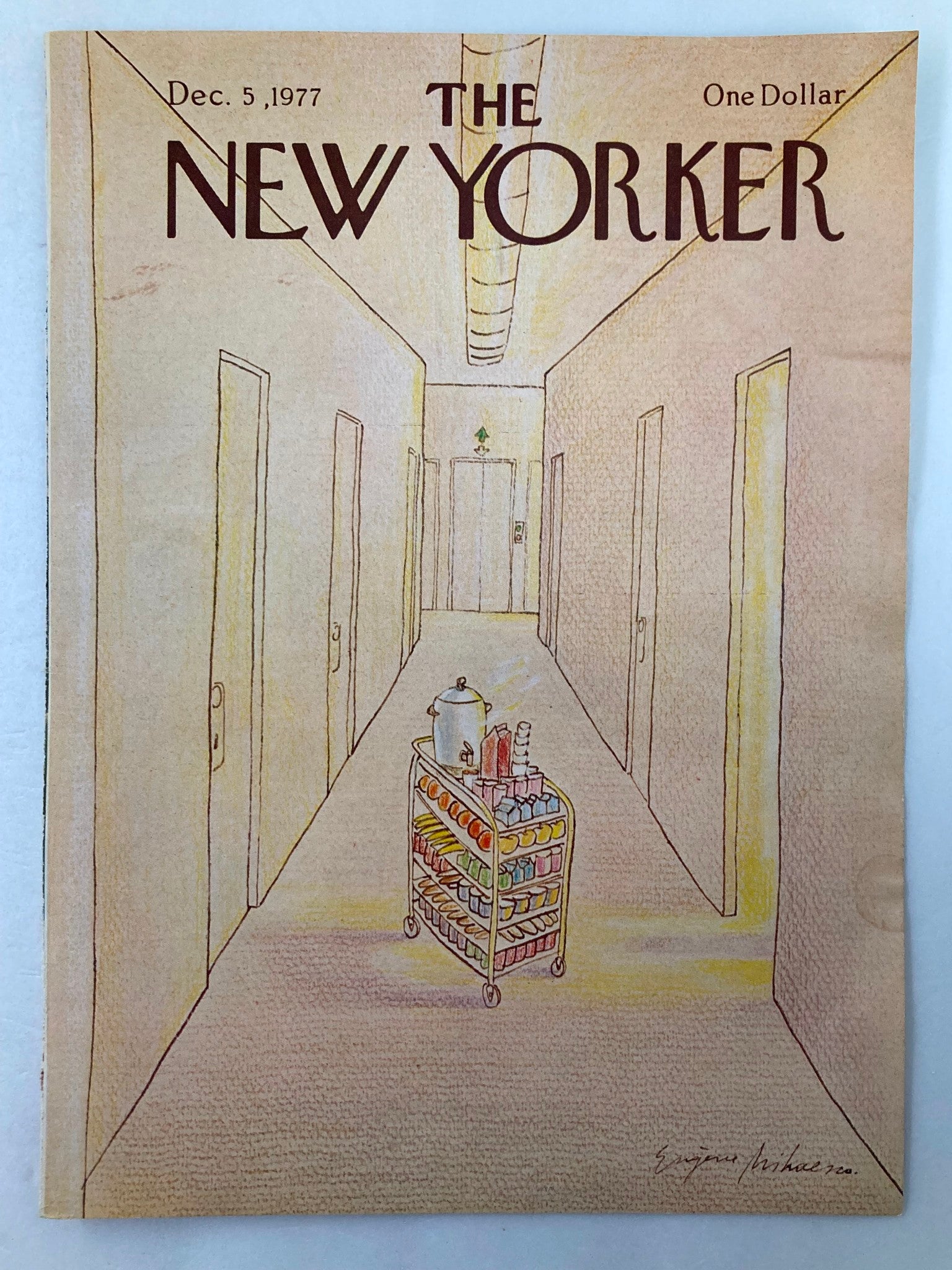 COVER ONLY The New Yorker December 5 1977 Room Service by E. Mihaesco No Label