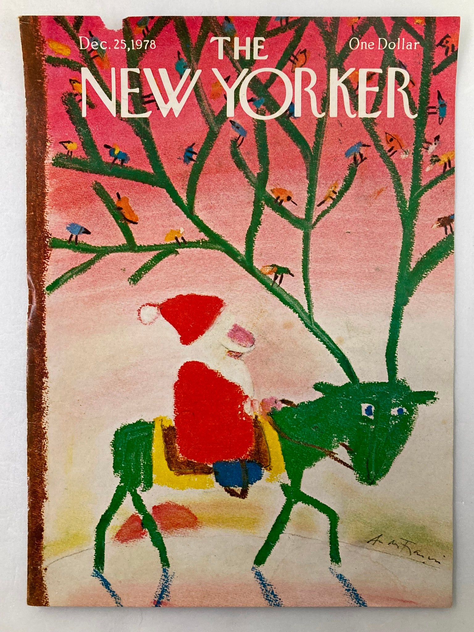 COVER ONLY The New Yorker December 25 1978 Santa Claus by A. Francois No Label