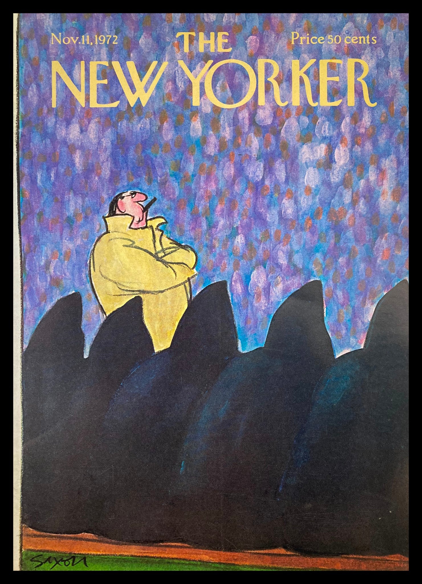 COVER ONLY The New Yorker November 11 1972 Big Boss by Charles Saxon No Label