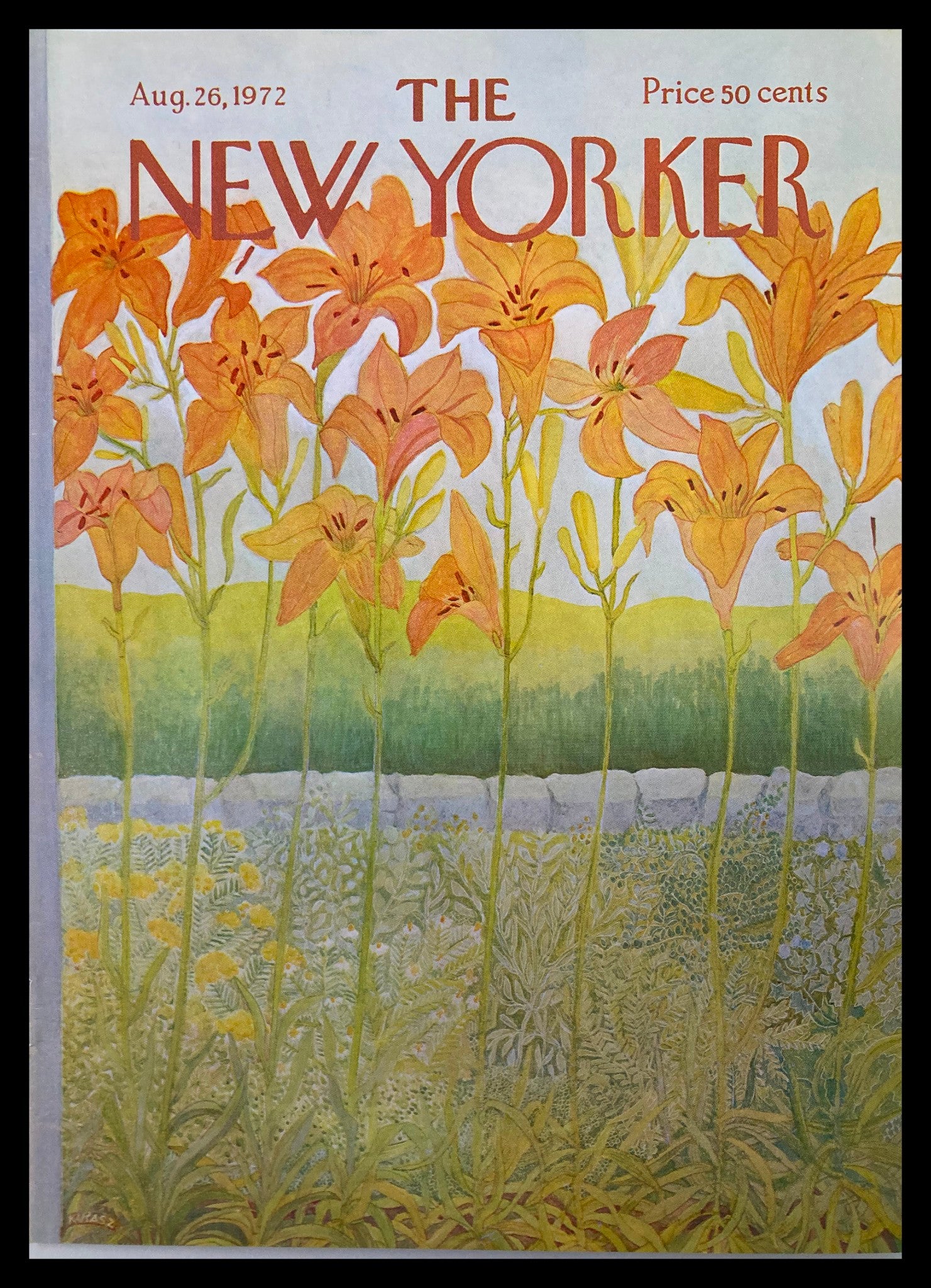 COVER ONLY The New Yorker August 26 1972 Flowers Bloom by Karasz No Label