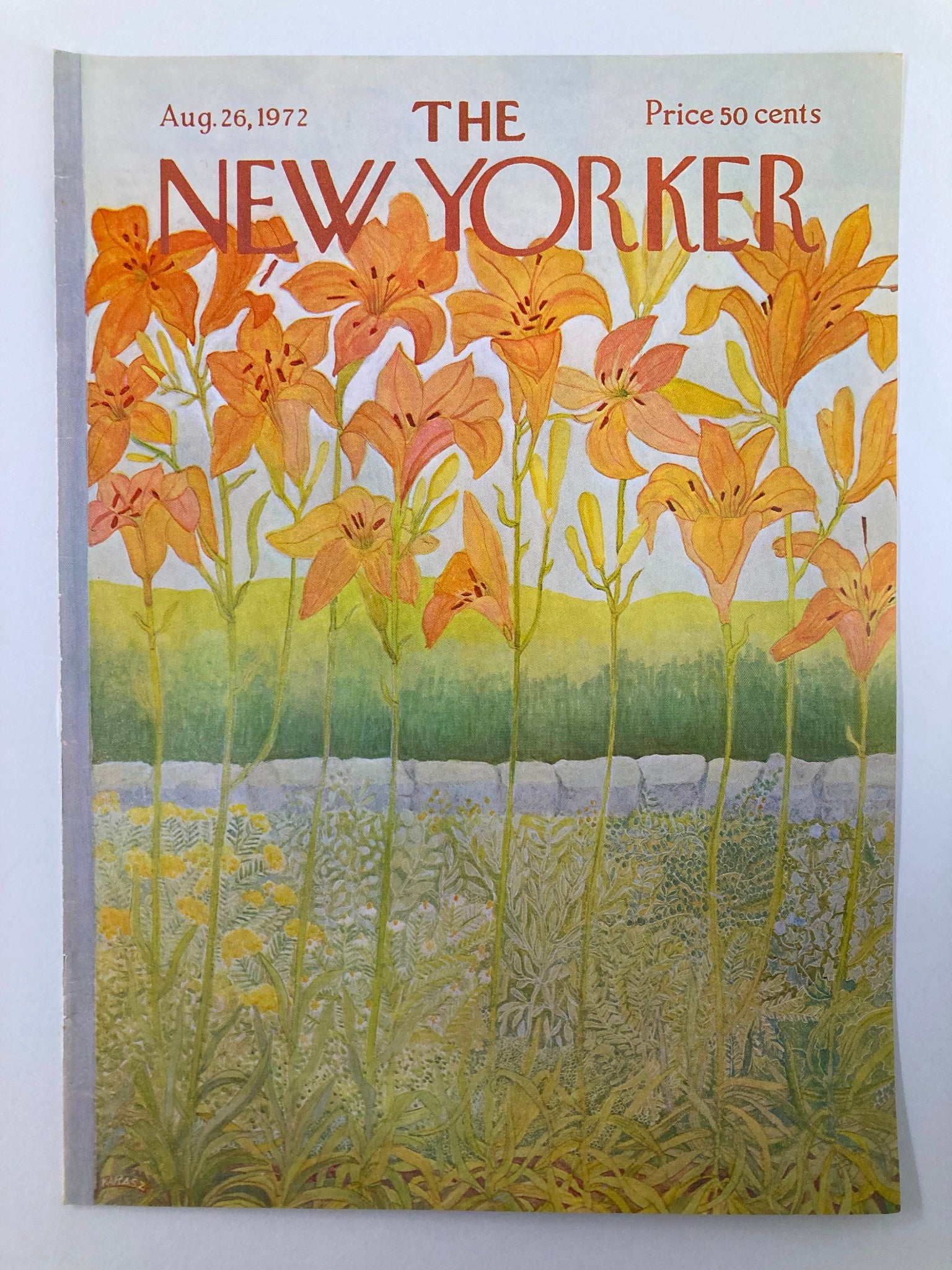 COVER ONLY The New Yorker August 26 1972 Flowers Bloom by Karasz No Label