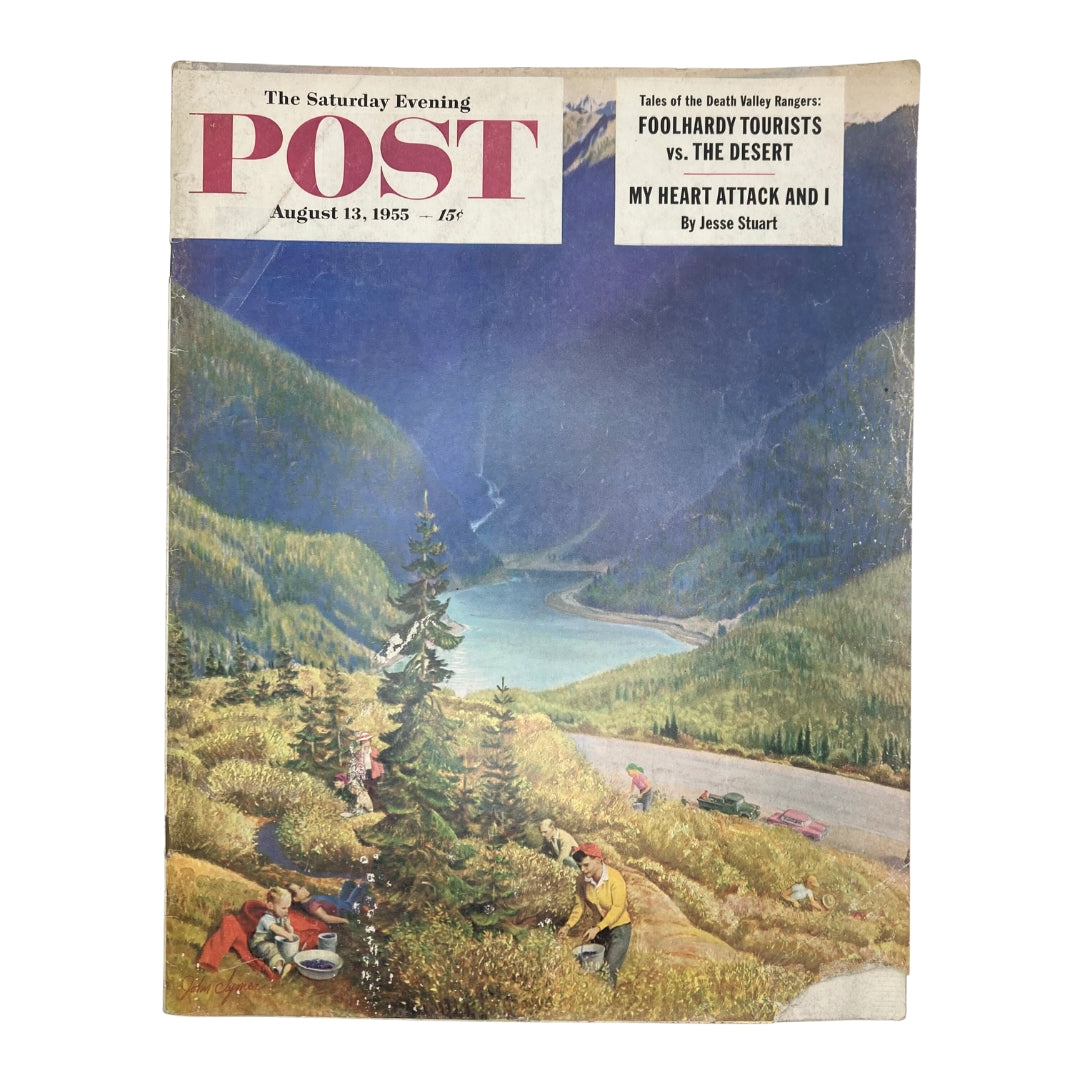 RES* Saturday Evening Post Magazine August 13 1955 Blue is Lovely GD Interior