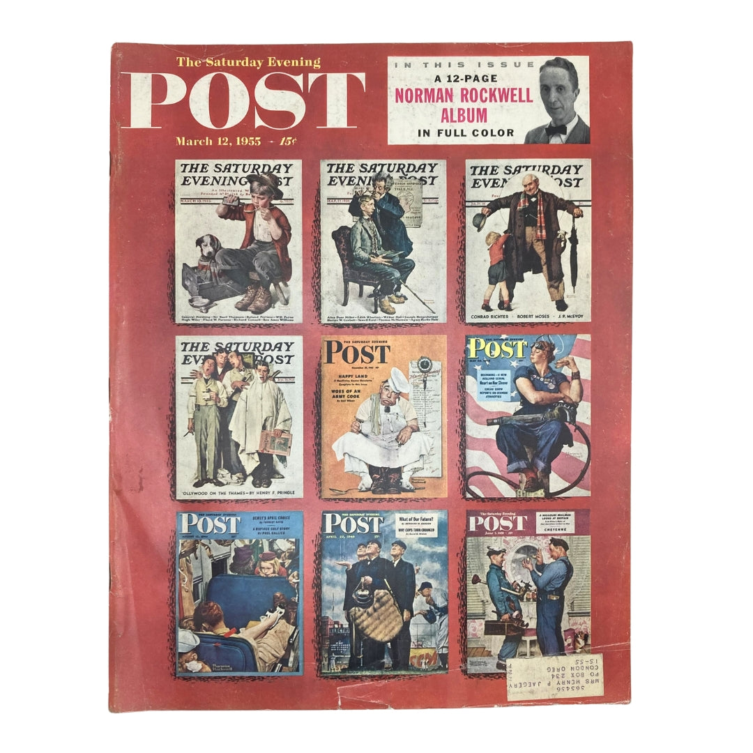 Saturday Evening Post Magazine March 12 1955 Norman Rockwell Album Full Color