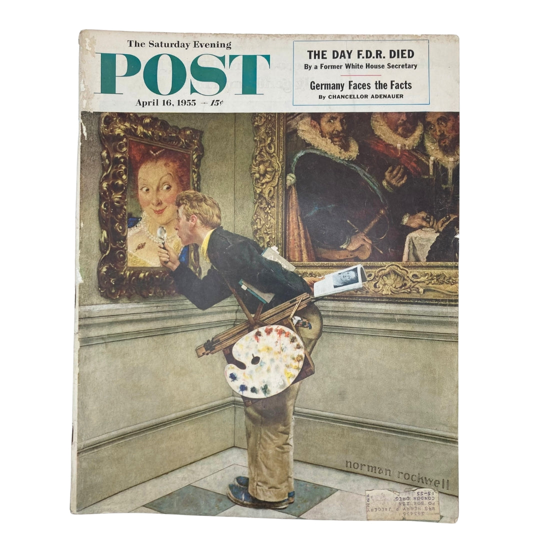 Saturday Evening Post Magazine April 16 1955 New Art Form - Norman Rockwell