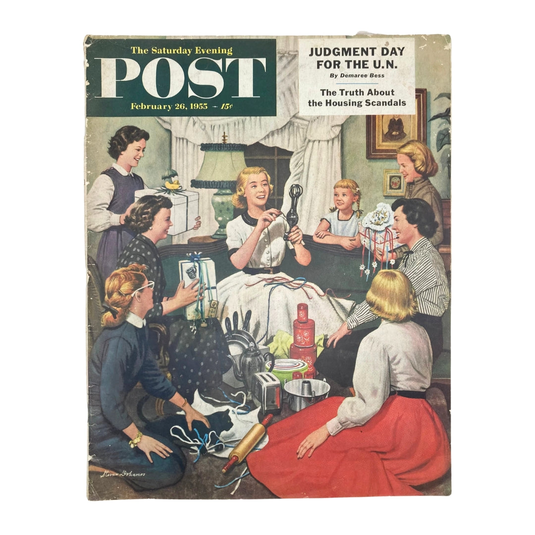 Saturday Evening Post Magazine February 26 1955 Egg Beater - Dohanos No Label