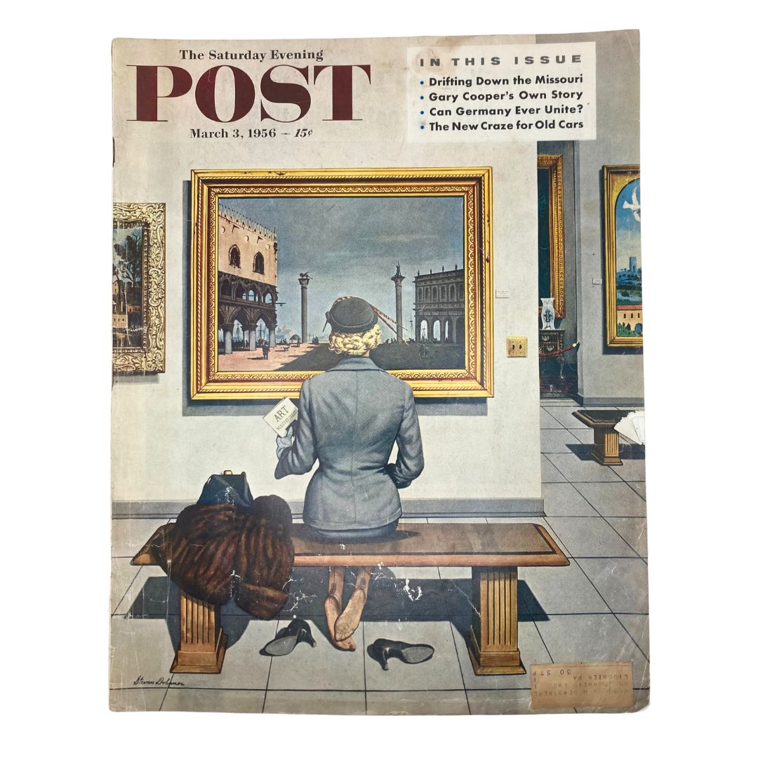 Saturday Evening Post Magazine March 3 1956 An Art Museum - Stevan Dohanos