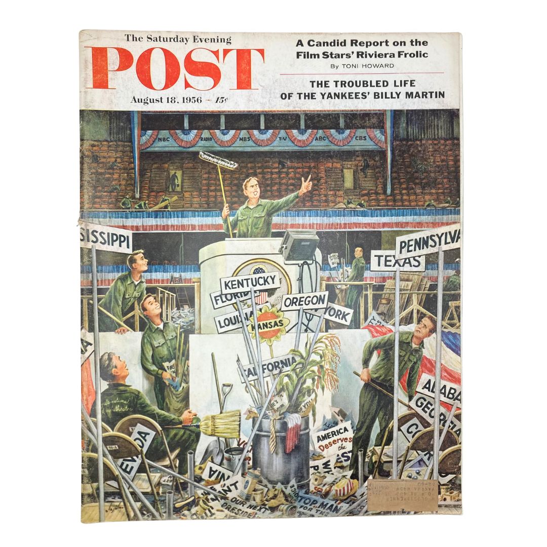 Saturday Evening Post Magazine August 18 1956 Voice from Rostrum - Alajalov