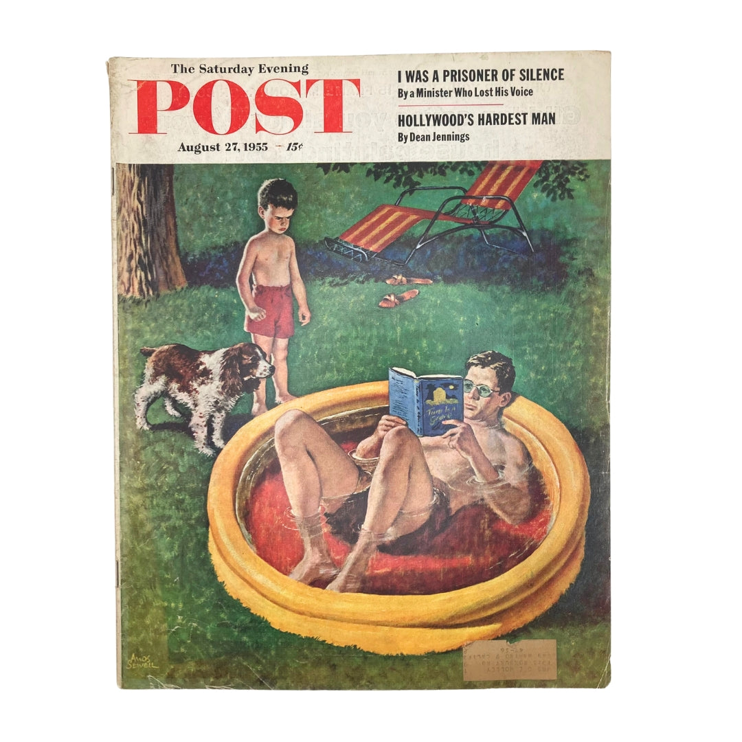 RES* Saturday Evening Post Magazine August 27 1955 Electric Train - Amos Sewell