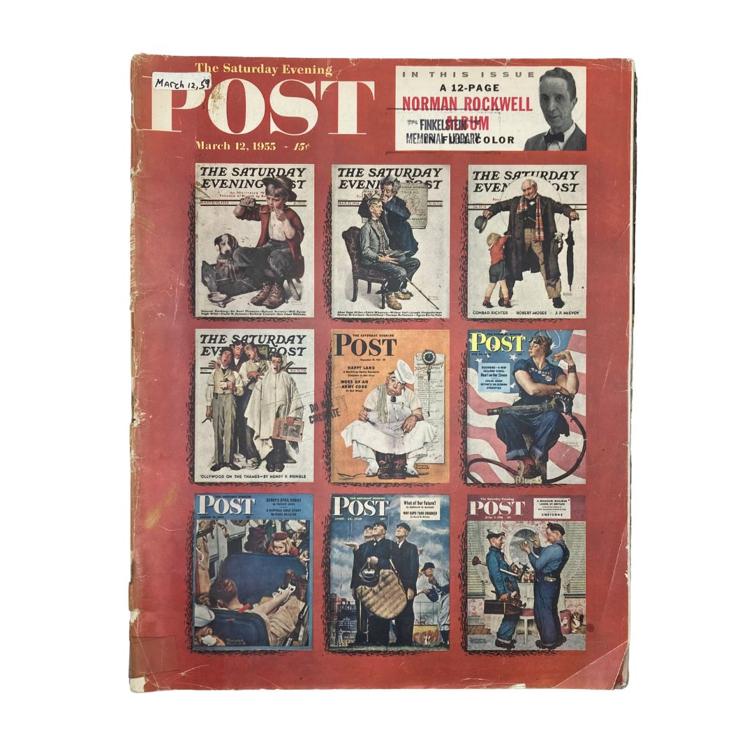 RES* Saturday Evening Post Magazine March 12 1955 Norman Rockwell Album No Label